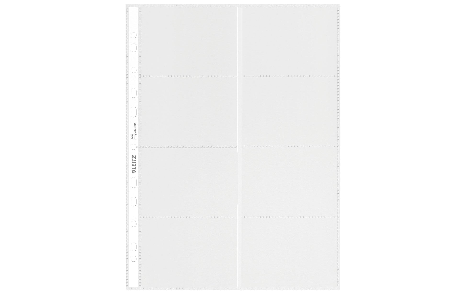 Leitz Visitenkartenhüllen 100 × 70 mm, 8 Fächer, transparent – 10 Stück