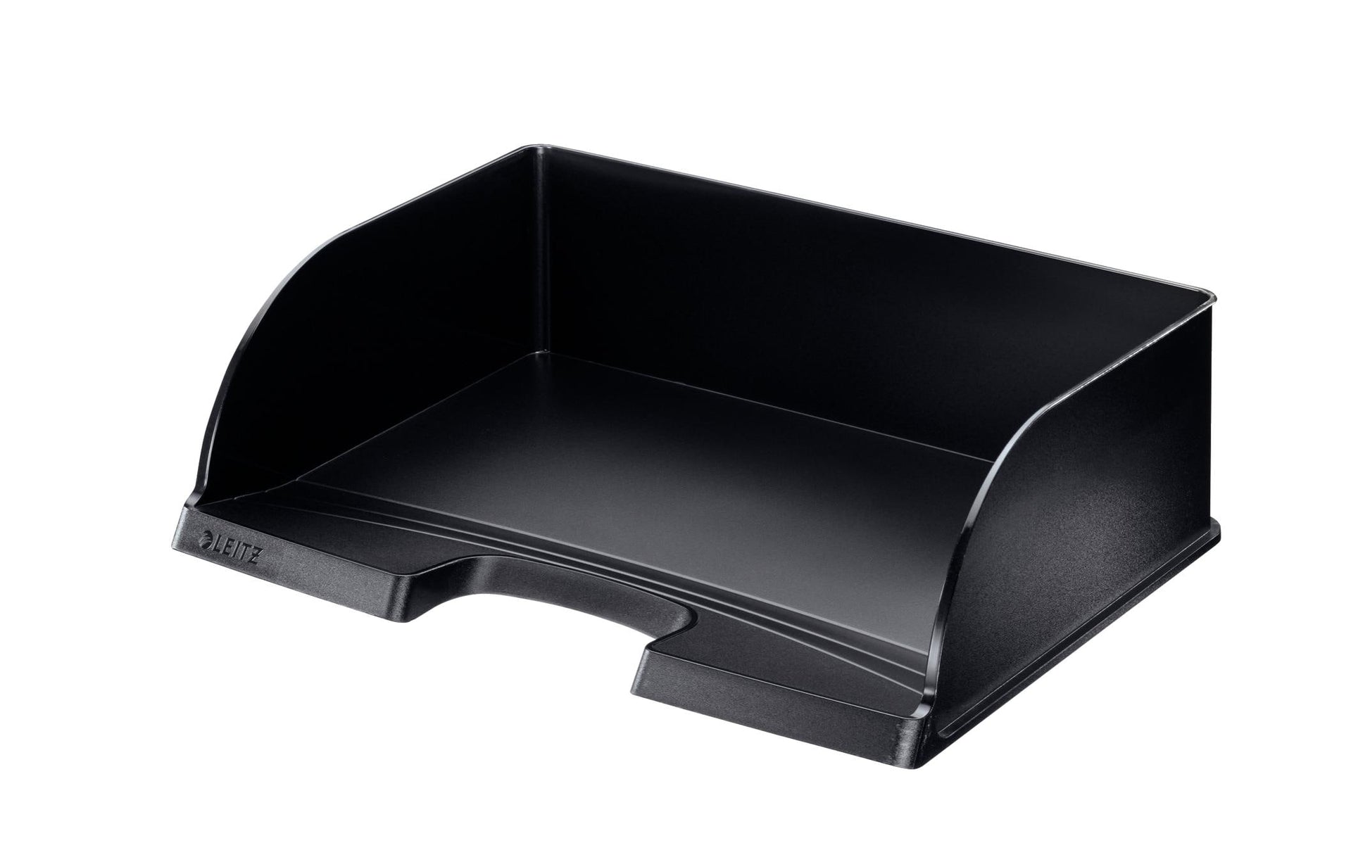 Leitz Briefkorb – mit Griffausschnitt, mit Beschriftungsfeld, matt, schwarz, B 363 × H 103 × T 273 mm