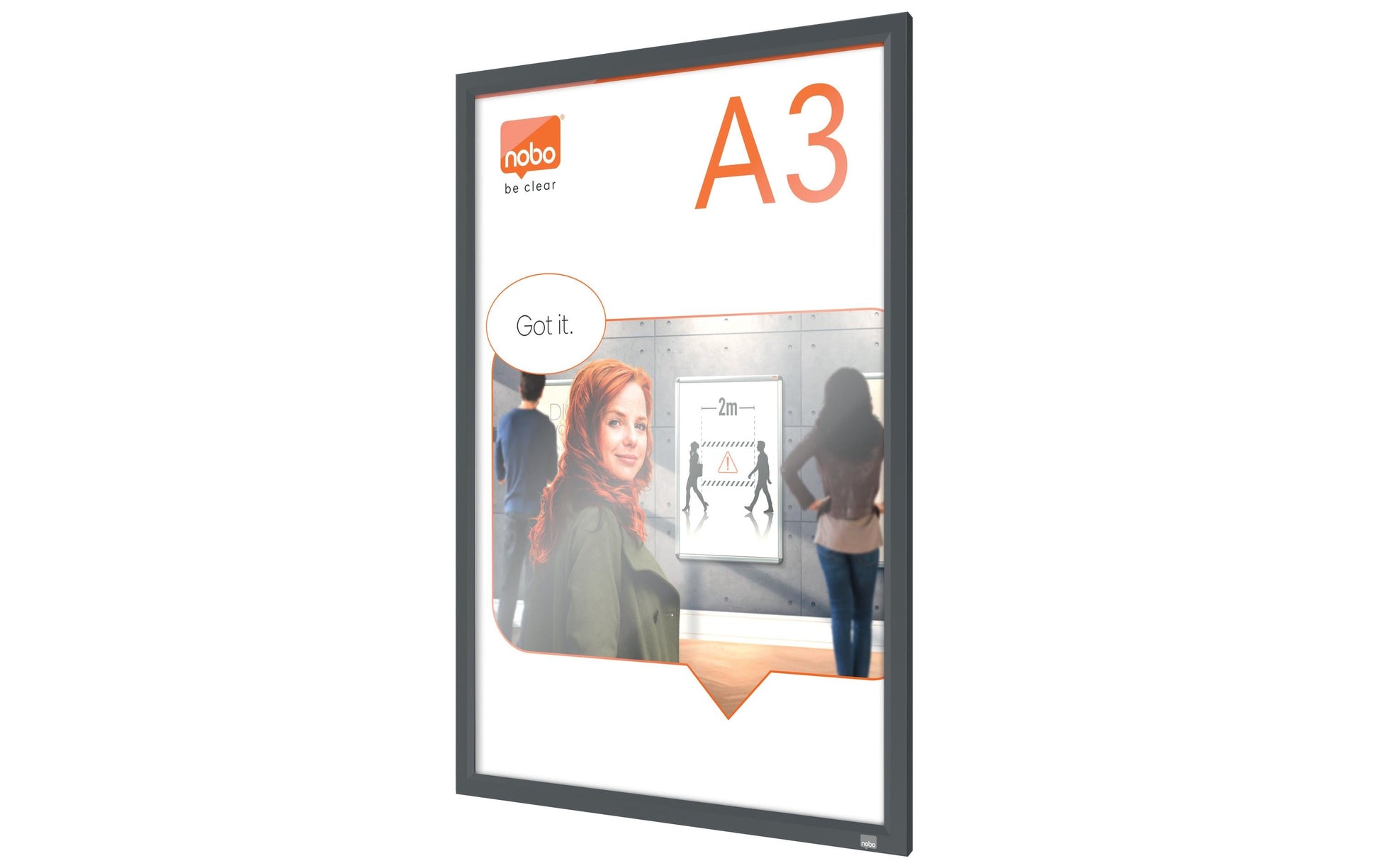 Nobo Plakatrahmen Impression Pro – für A3 – Klapprahmen – schwarz – Aluminium – 339×463×17 mm
