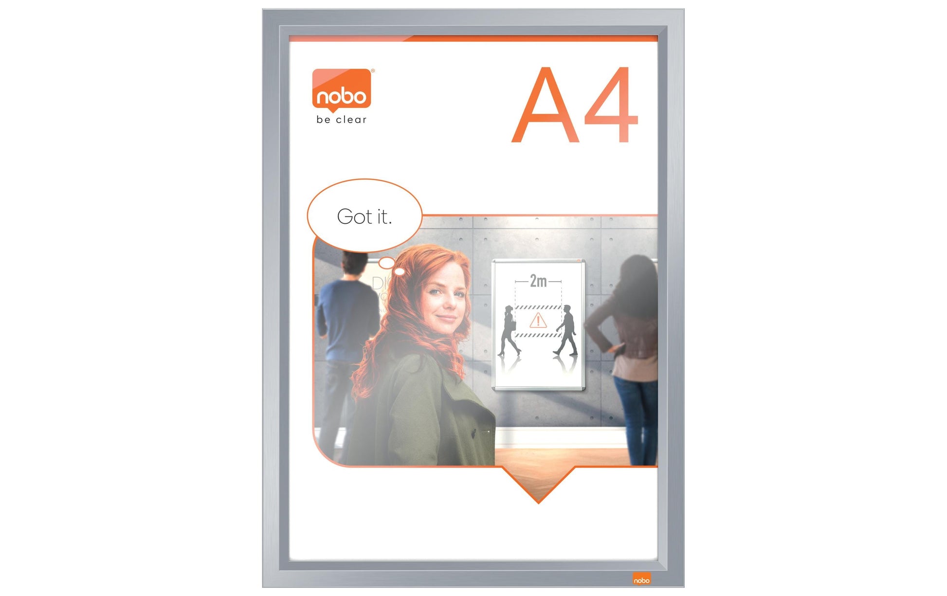 Nobo Impression Pro Plakatrahmen – für A4 – Klapprahmen – Weiss – Aluminium – 250 × 340 × 13 mm