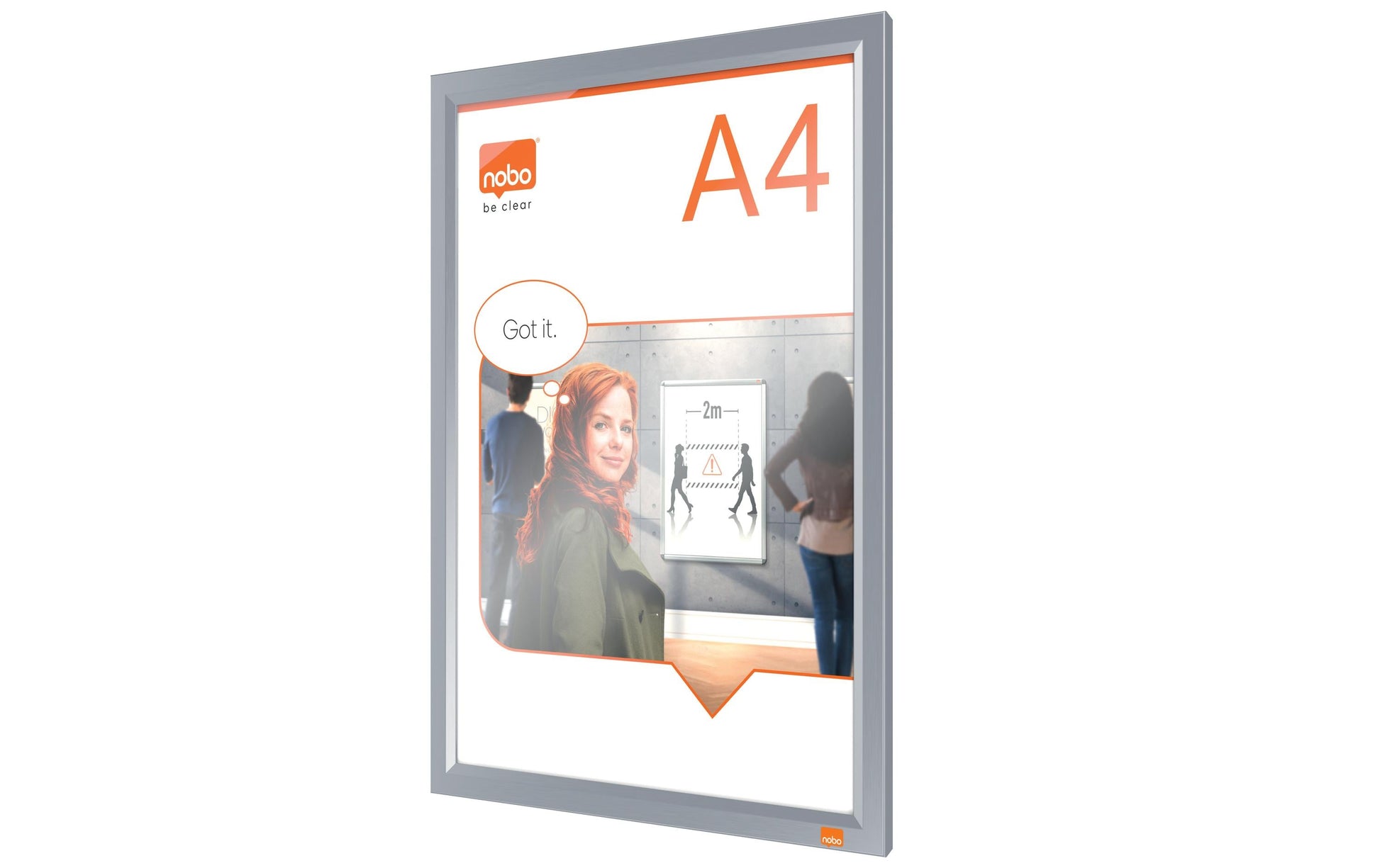 Nobo Impression Pro Plakatrahmen – für A4 – Klapprahmen – Weiss – Aluminium – 250 × 340 × 13 mm