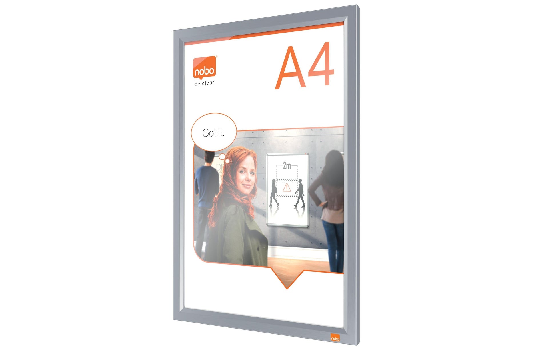 Nobo Impression Pro Plakatrahmen – für A4 – Klapprahmen – Weiss – Aluminium – 250 × 340 × 13 mm