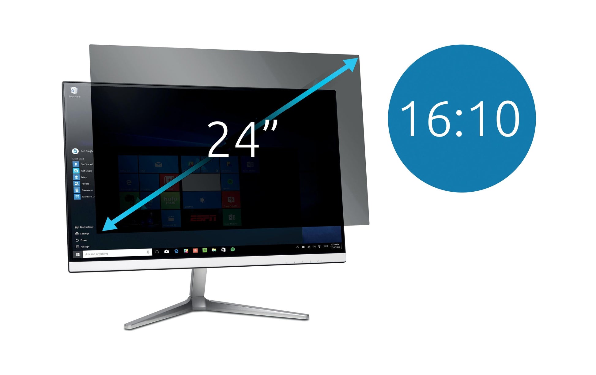 Kensington Displayschutz für Monitore bis 24" (519×325 mm) – Schwarz