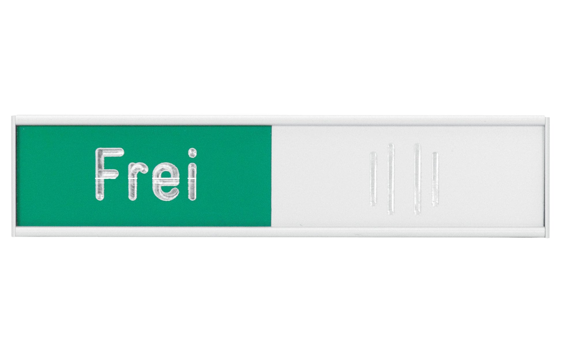 Franken Türschild Frei/Besetzt – 102 × 27,4 mm – Aluminium – Silber