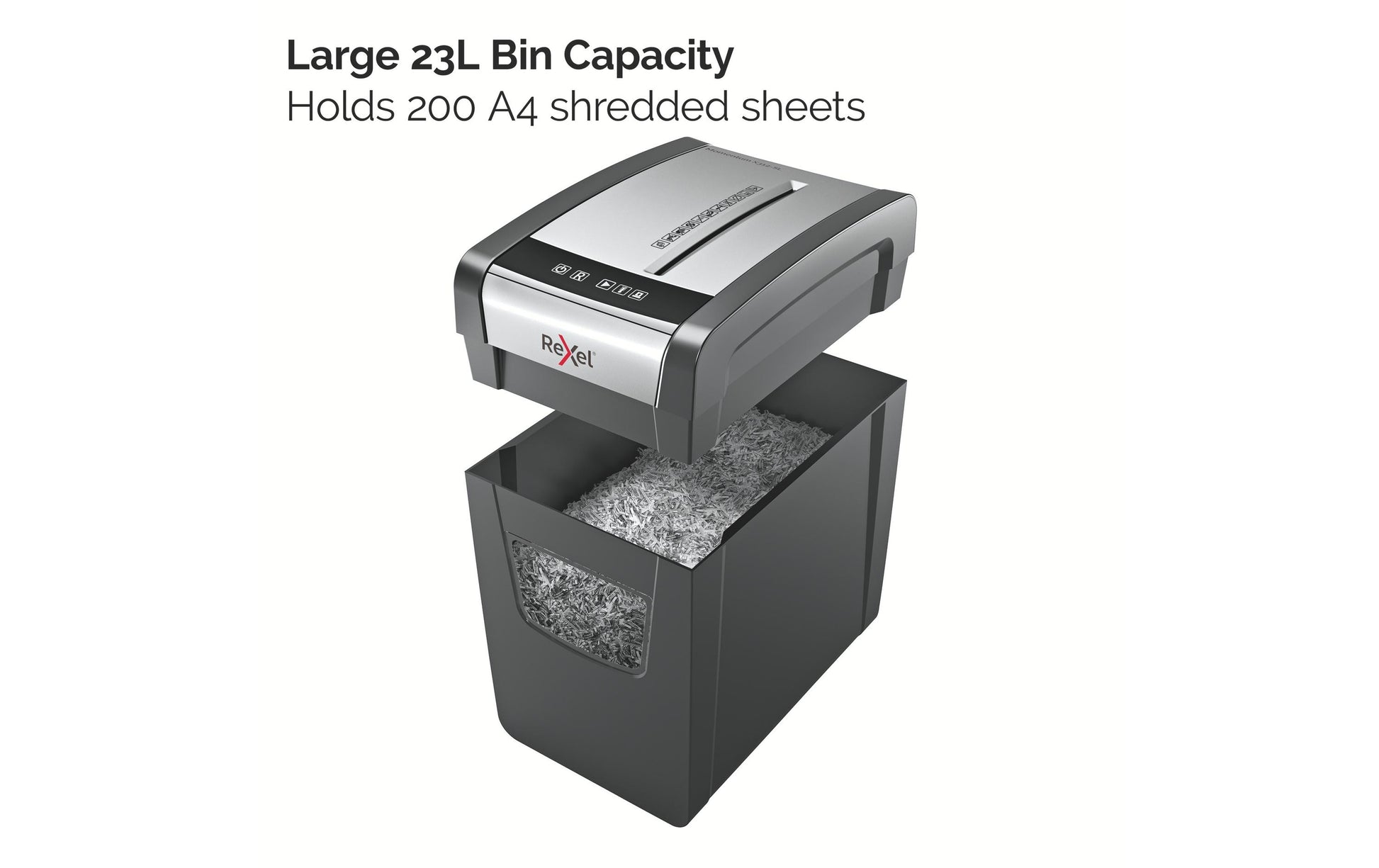 Rexel Momentum X312 Slimline – Aktenvernichter, DIN P-3, Partikelschnitt 5 × 42 mm, 12 Blatt, 23 l, A4