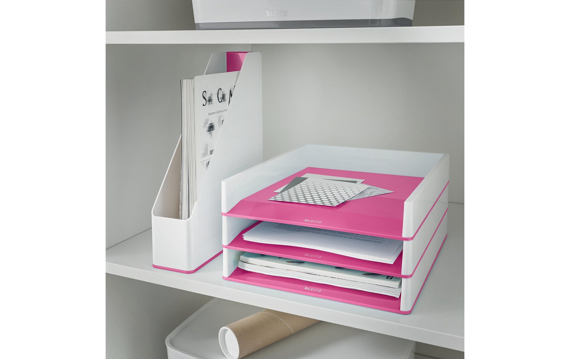Leitz Briefkorb – Kunststoff, metallisch, pink, Serie 53611023