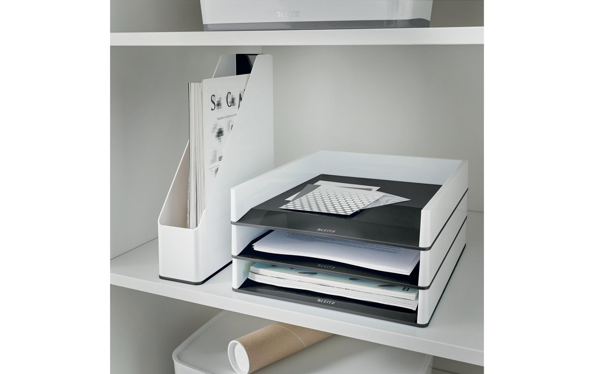 Leitz Briefkorb – Kunststoff, Schwarz, Weiss, Serie 53611095