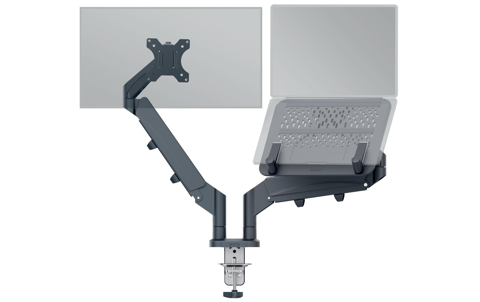 Leitz Ergo 65380089 – Monitorarm, Tischklemme/Tischdurchführung, bis 32", VESA 75 × 75/100 × 100 mm, 9 kg