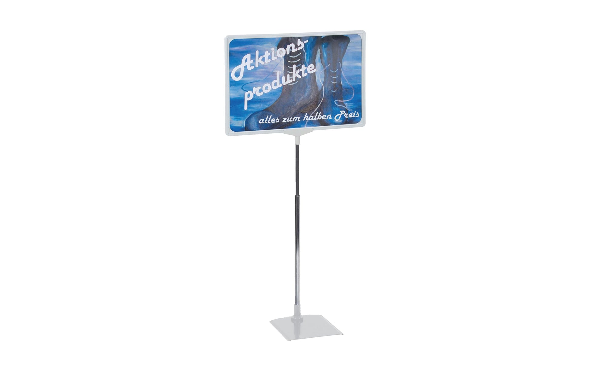 Franken Schilderhalter – für A3 – höhenverstellbar – quer – grau – Aluminium – Höhe 320–620 mm