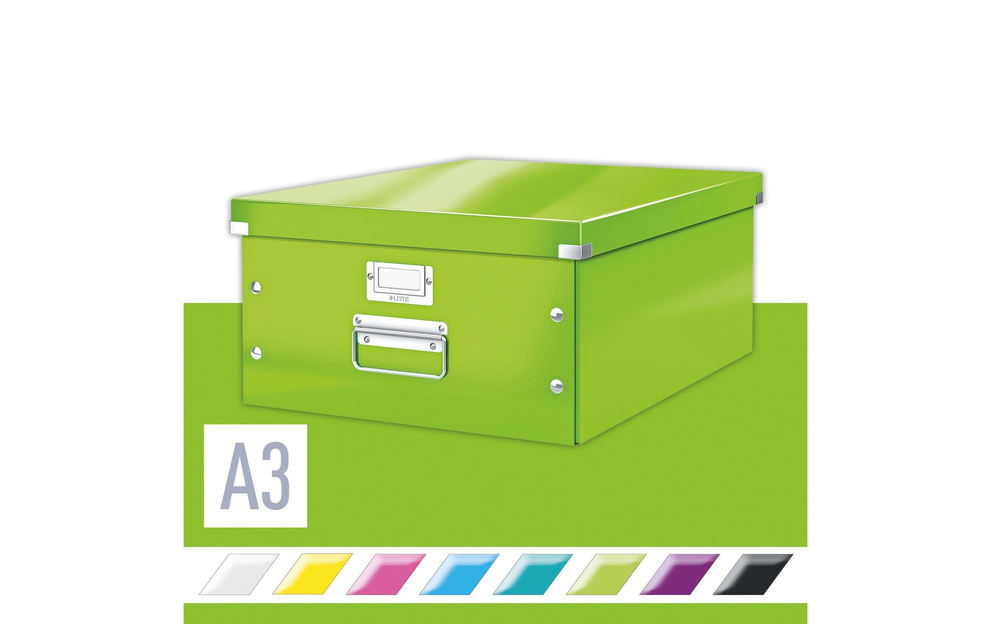 Leitz Click&Store WOW Aufbewahrungsbox B 369 × H 200 × T 482 mm – für A3, mit Tragegriff, stapelbar, grün
