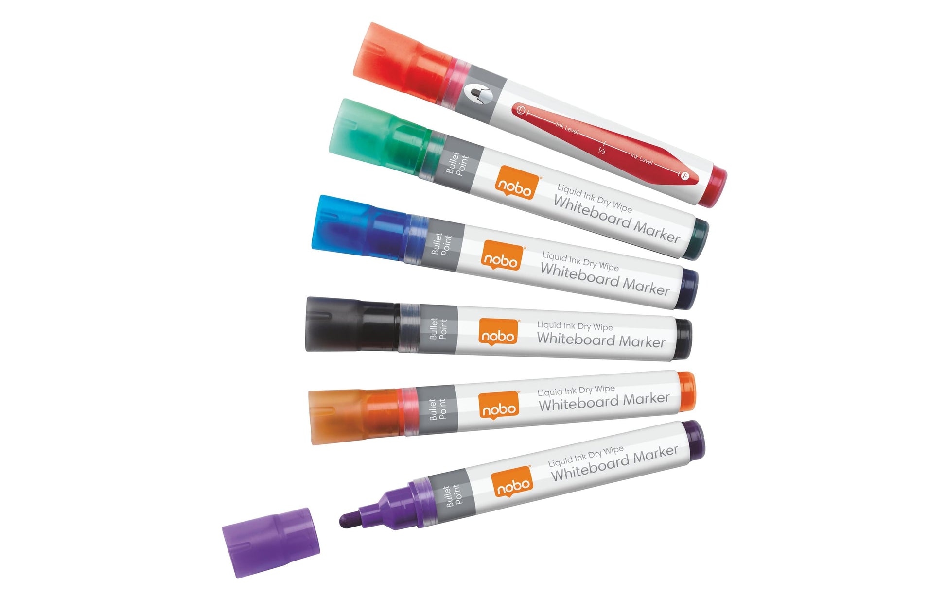 Nobo Board-Marker – Rundspitze 3 mm – Sortiert – 6er-Set – Trocken abwischbar