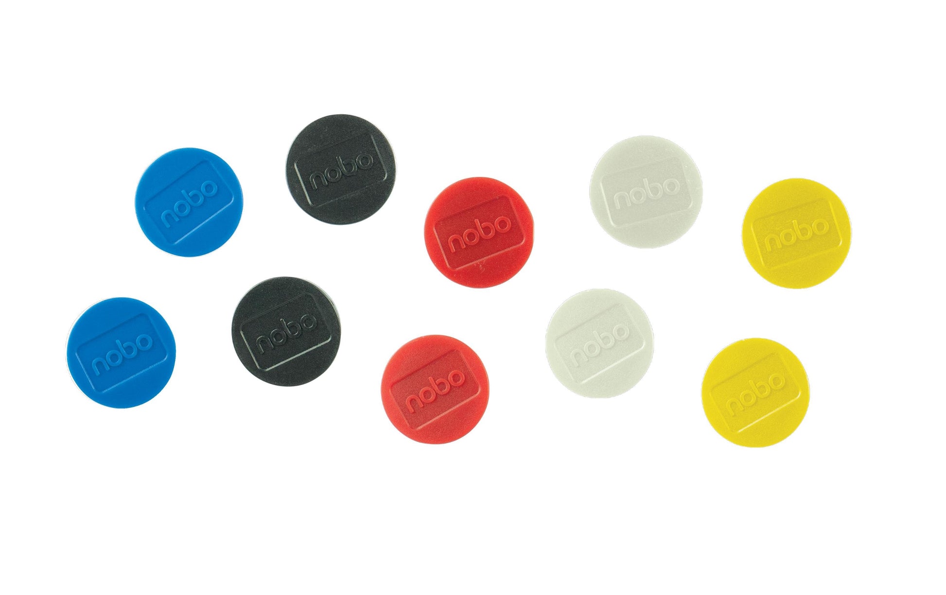 Nobo Tafelmagnete – Ø 32 mm, 10 Stk., mehrfarbig