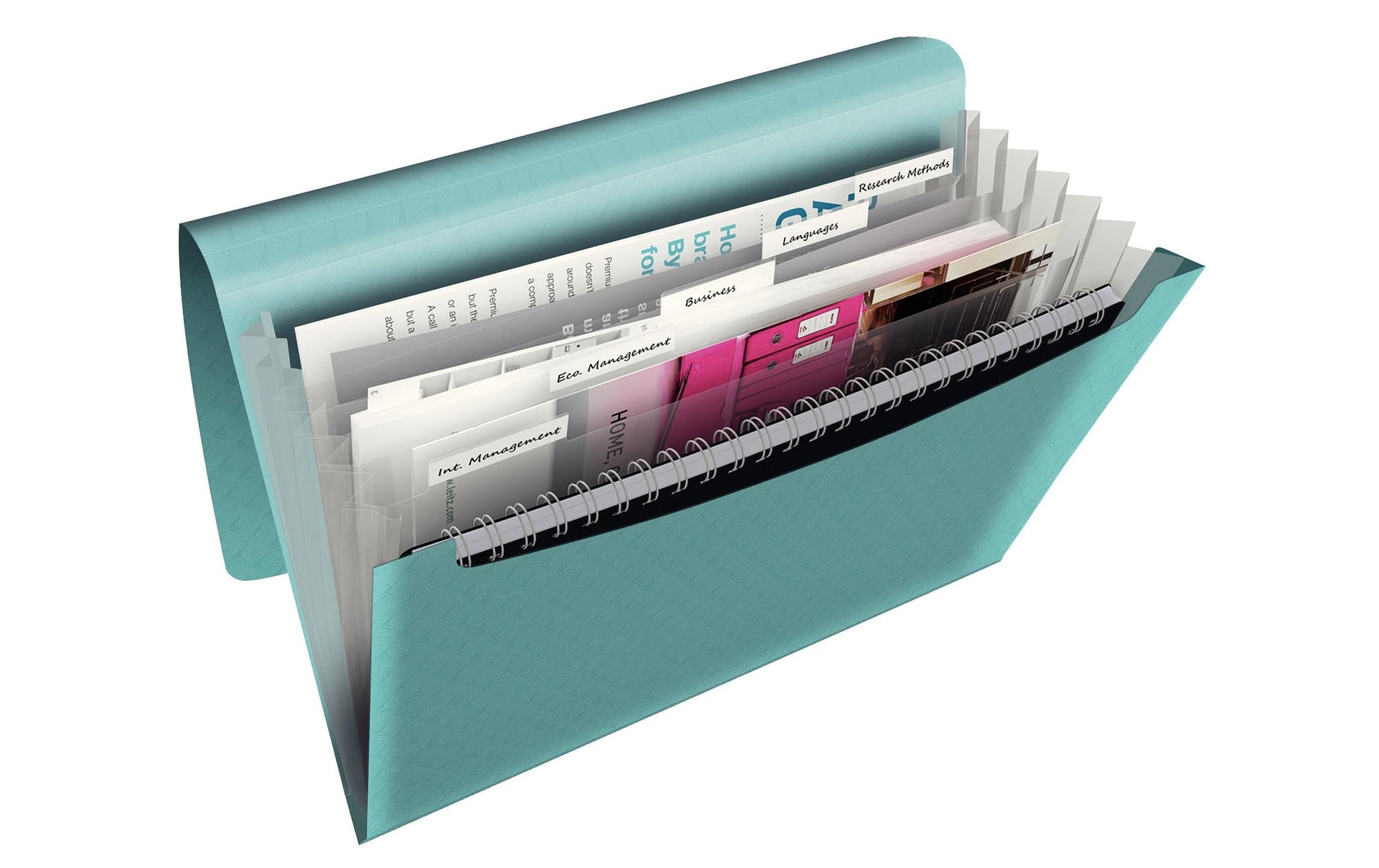 Esselte Colour'ICE A4 Fächermappe – 6 Fächer, Gummiband, Polypropylen (PP), Blau, Füllhöhe 25 mm
