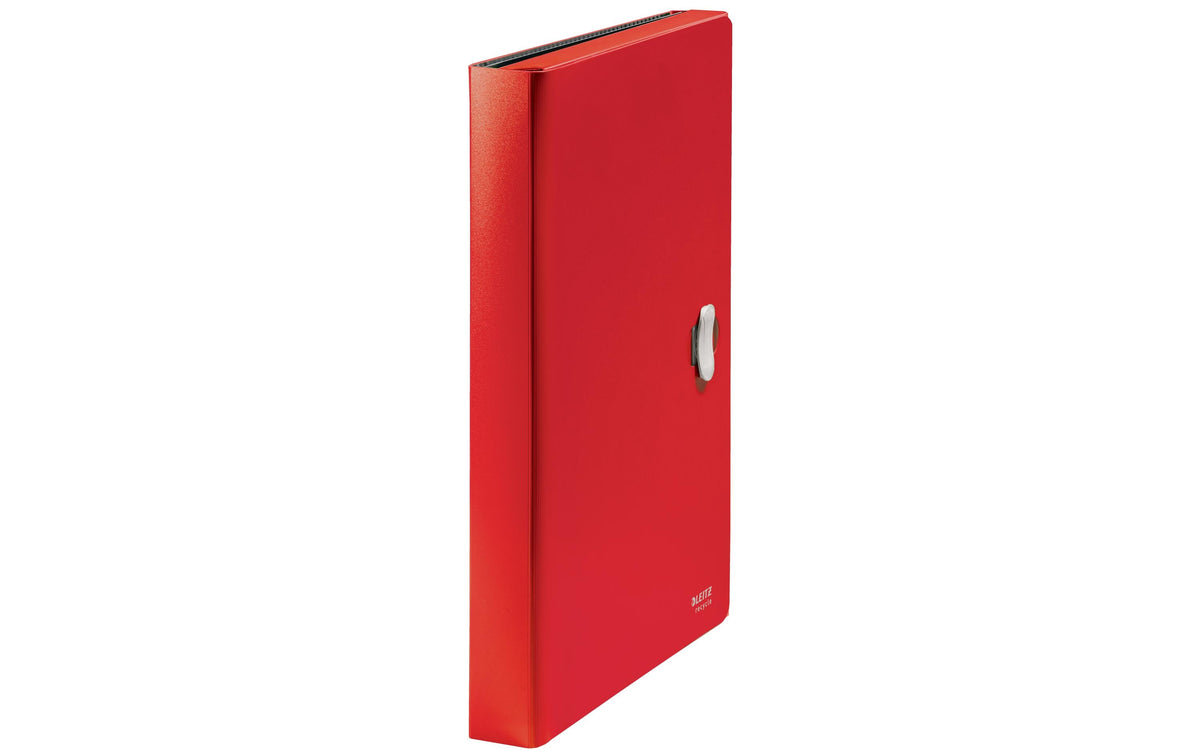 Leitz Dokumentenmappe A4 – 6 Fächer, Kunststoff, Rot, bis 250 Blatt