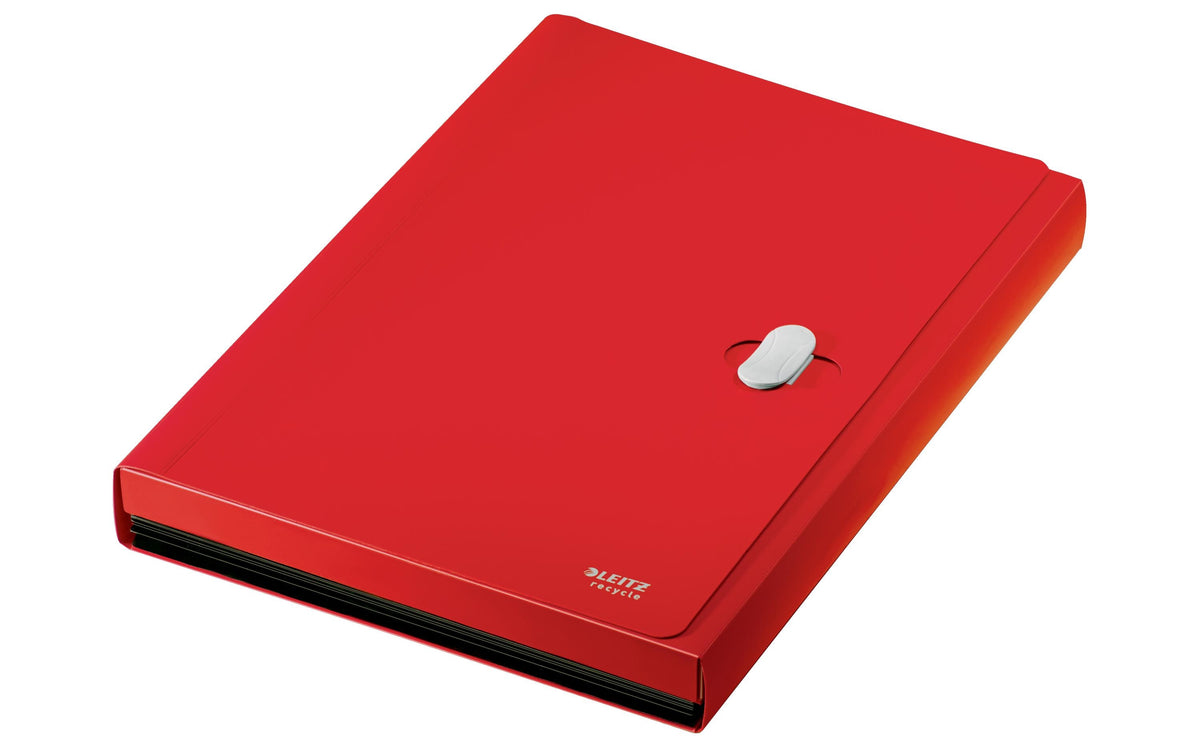 Leitz Dokumentenmappe A4 – 6 Fächer, Kunststoff, Rot, bis 250 Blatt