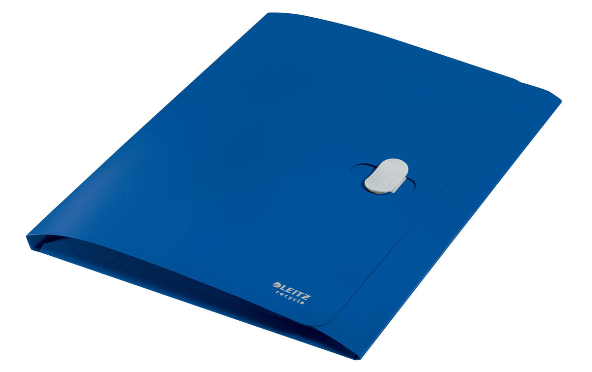 Leitz Dokumentenmappe A4 – 1 Fach, Kunststoff, Blau, 3 Klappen, bis 150 Blatt