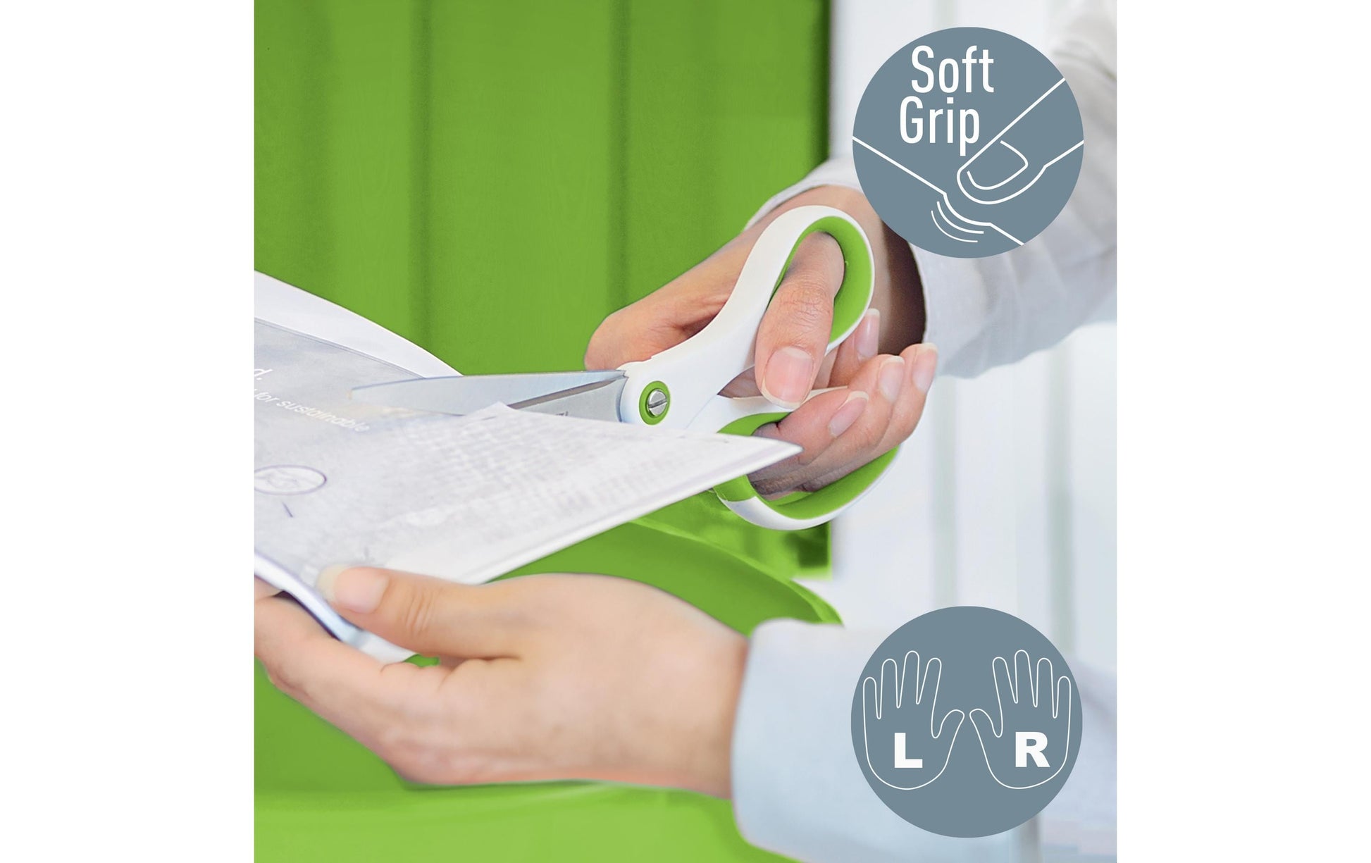 Leitz Universalschere WOW – grün, weiss