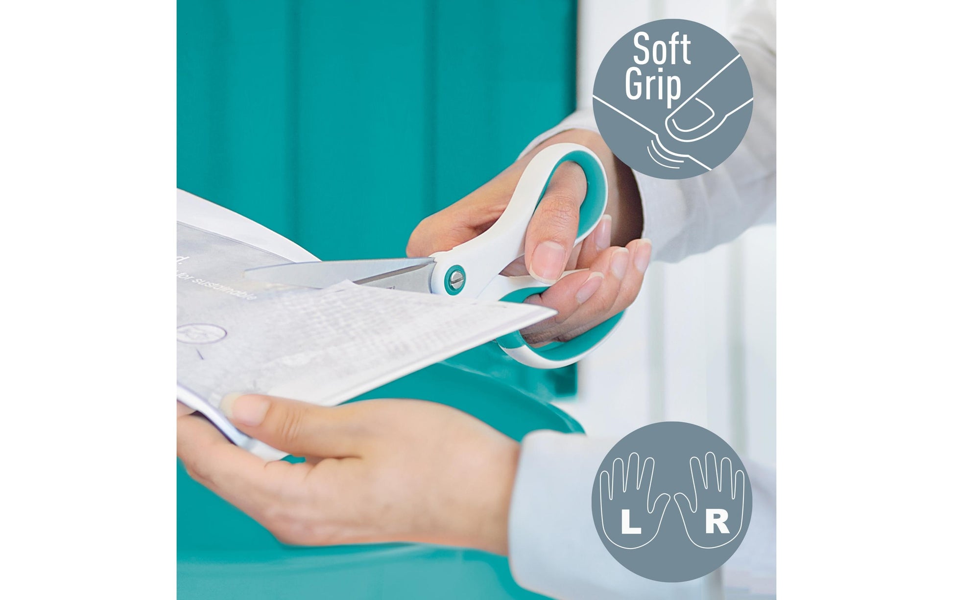 Leitz Universalschere WOW – blau, weiss