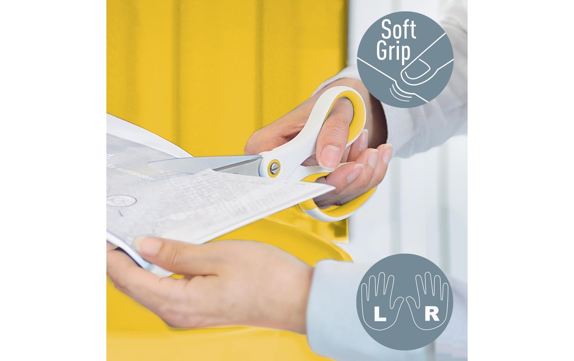 Leitz Universalschere WOW – weiss, gelb