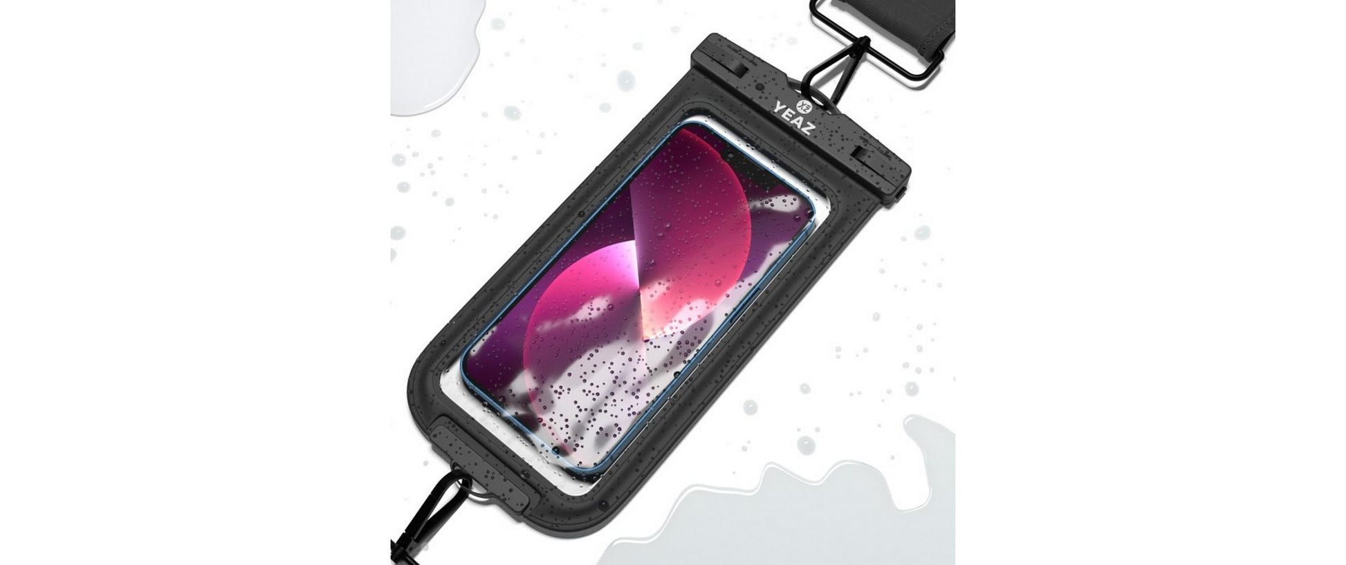 YEAZ Wasserdichte Smartphone-Tasche OCEAN SHOT – für Smartphones – schwarz – wasserdicht