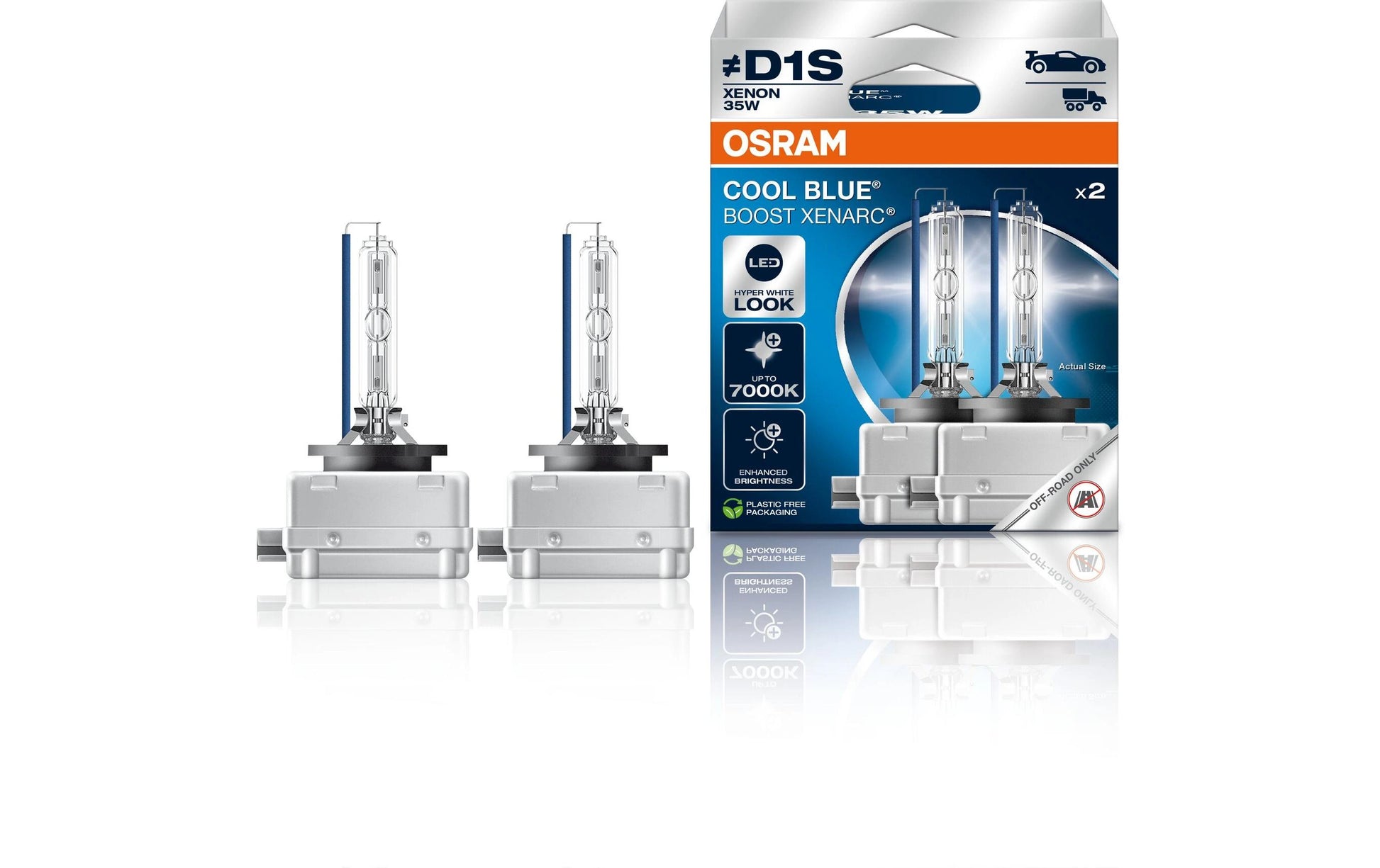 OSRAM Leuchtmittel XENARC Cool Blue Boost – PK32d-2, 3200 lm, 35 W, Xenon