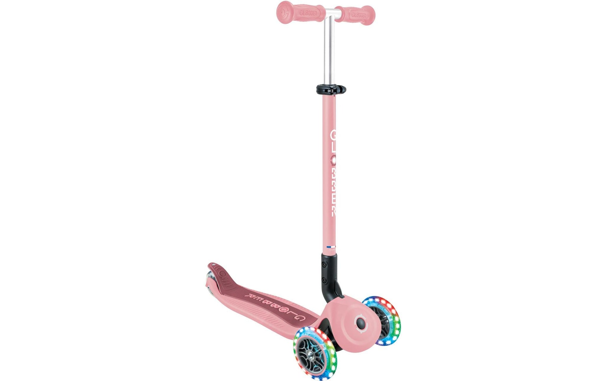 Globber GO UP Dreirad – Belastbarkeit 20 kg, Fussbremse, höhenverstellbarer Lenker/Sitz – ab 1 Jahr – Hellrosa