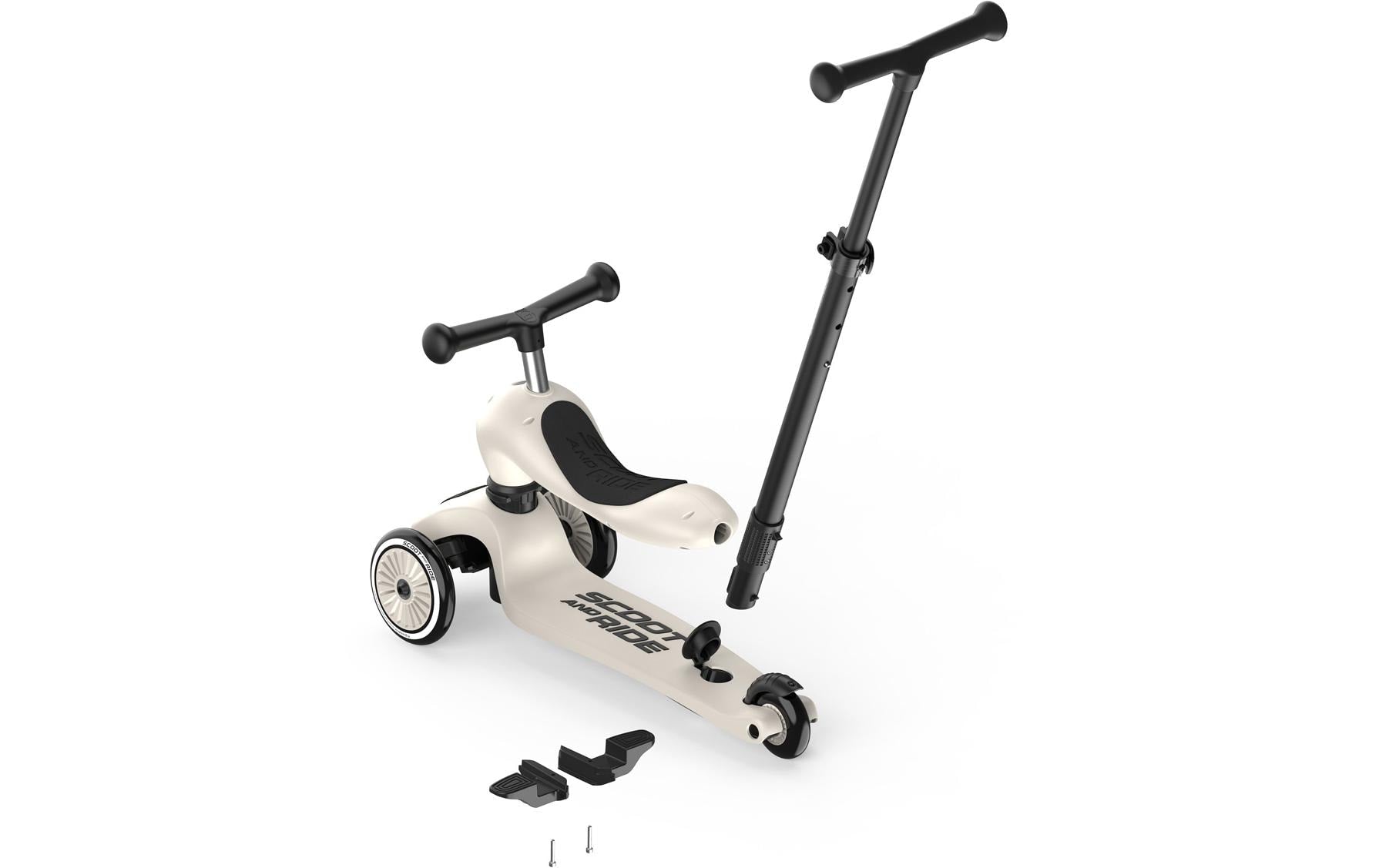 Scoot & Ride Dreirad – Fussbremse, Kunststoffreifen, 50 kg Traglast – ab 1 Jahr – Schwarz/Hellgrau