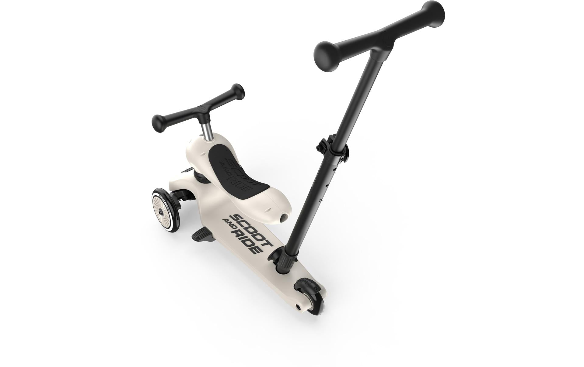 Scoot & Ride Dreirad – Fussbremse, Kunststoffreifen, 50 kg Traglast – ab 1 Jahr – Schwarz/Hellgrau