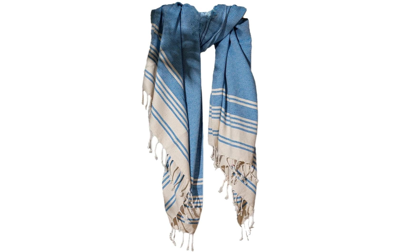 Foutastic Badetuch New Diamond Royal – 90×170 cm, 60% Baumwolle/40% Polyester, Blau/Beige