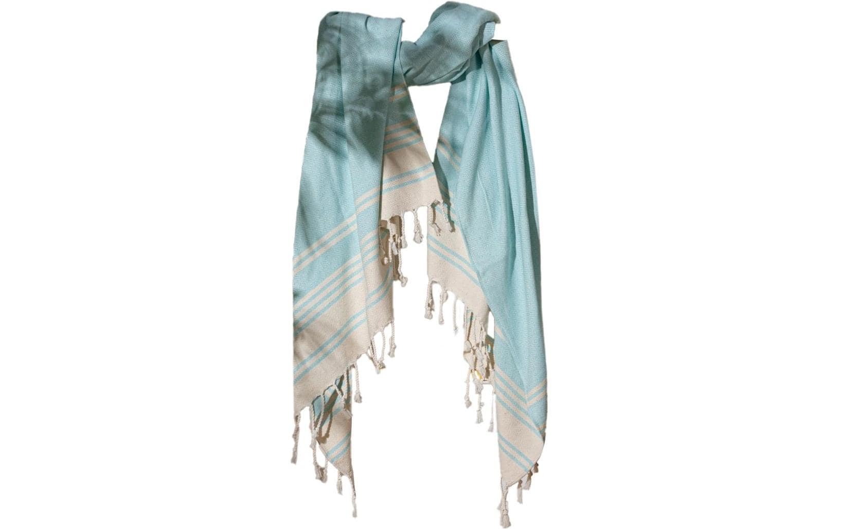 Foutastic Badetuch New Diamond – 90×170 cm, 60% Baumwolle/40% Polyester, Beige, Türkis