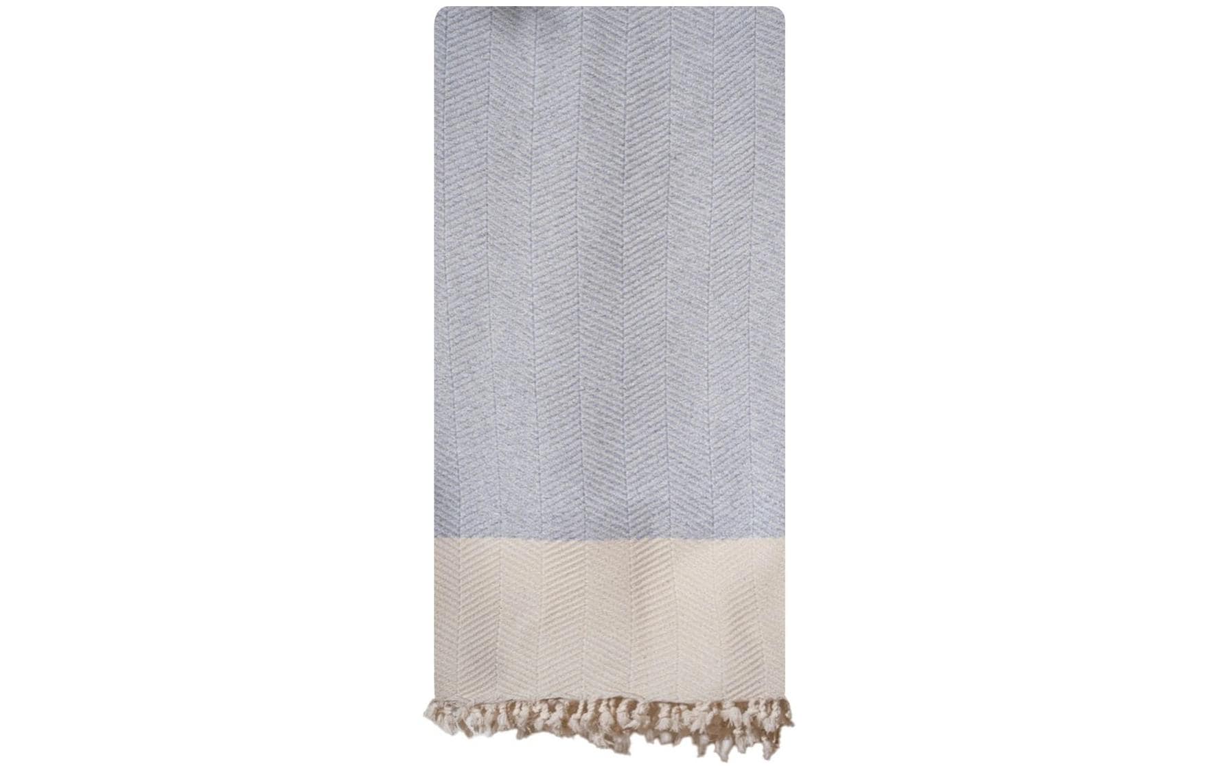 Foutastic Strandtuch Baliksirti – 90 × 180 cm, Beige/Grau, 90% Baumwolle/10% Polyester
