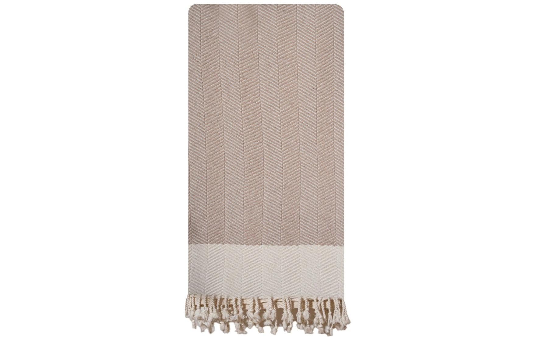 Foutastic Strandtuch Baliksirti – 90 × 180 cm, Beige, 90% Baumwolle/10% Polyester