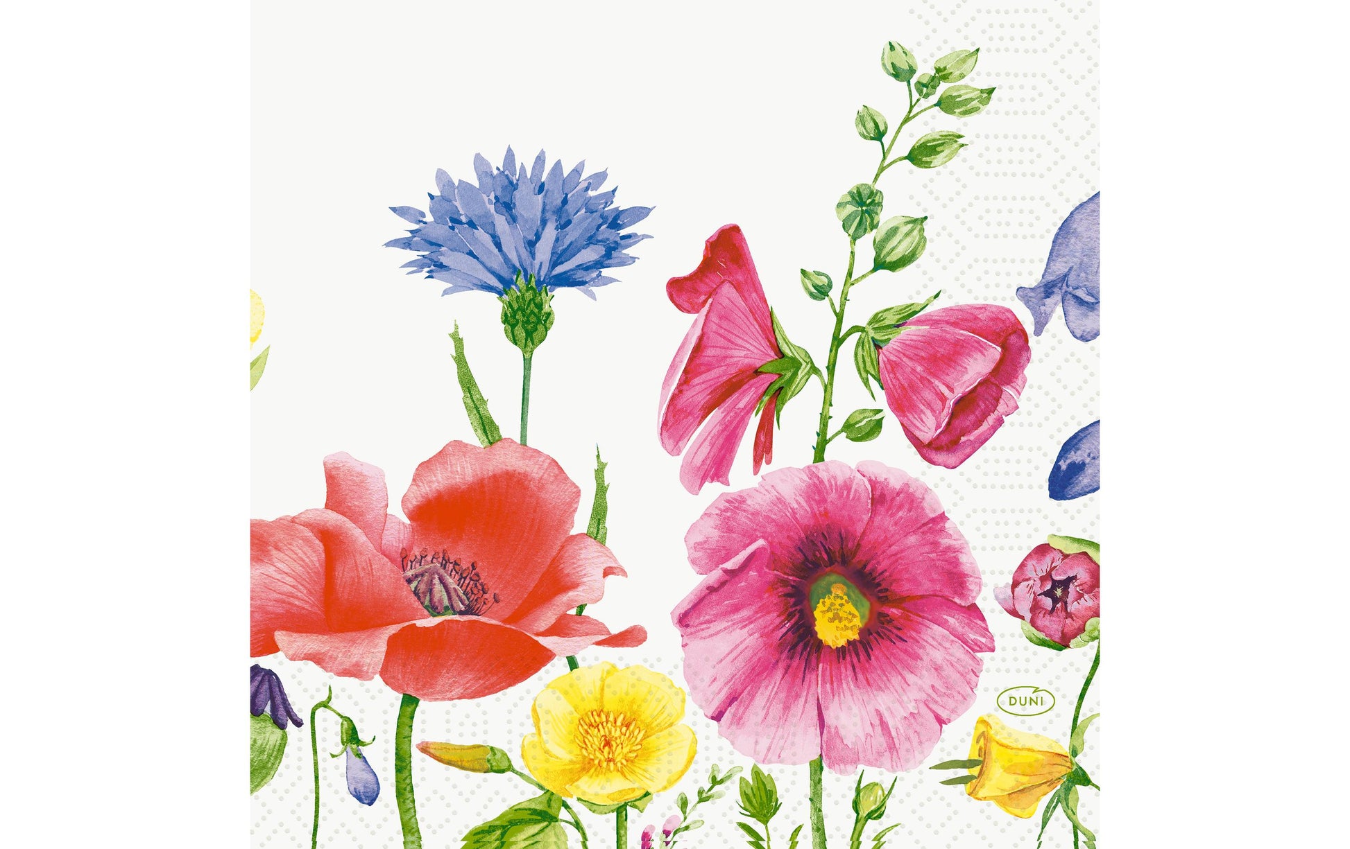 Duni Servietten Flowy Meadow – 33 × 33 cm, 3-lagig, Seidenpapier, mehrfarbig, 250 Stk.
