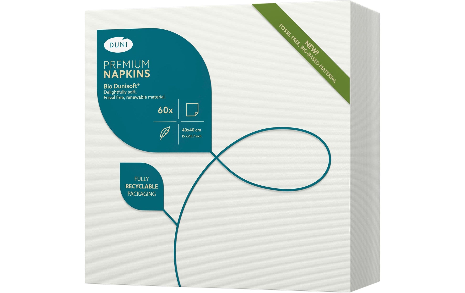 Duni Servietten weiss – 40 × 40 cm, 1-lagig – 60 Stück