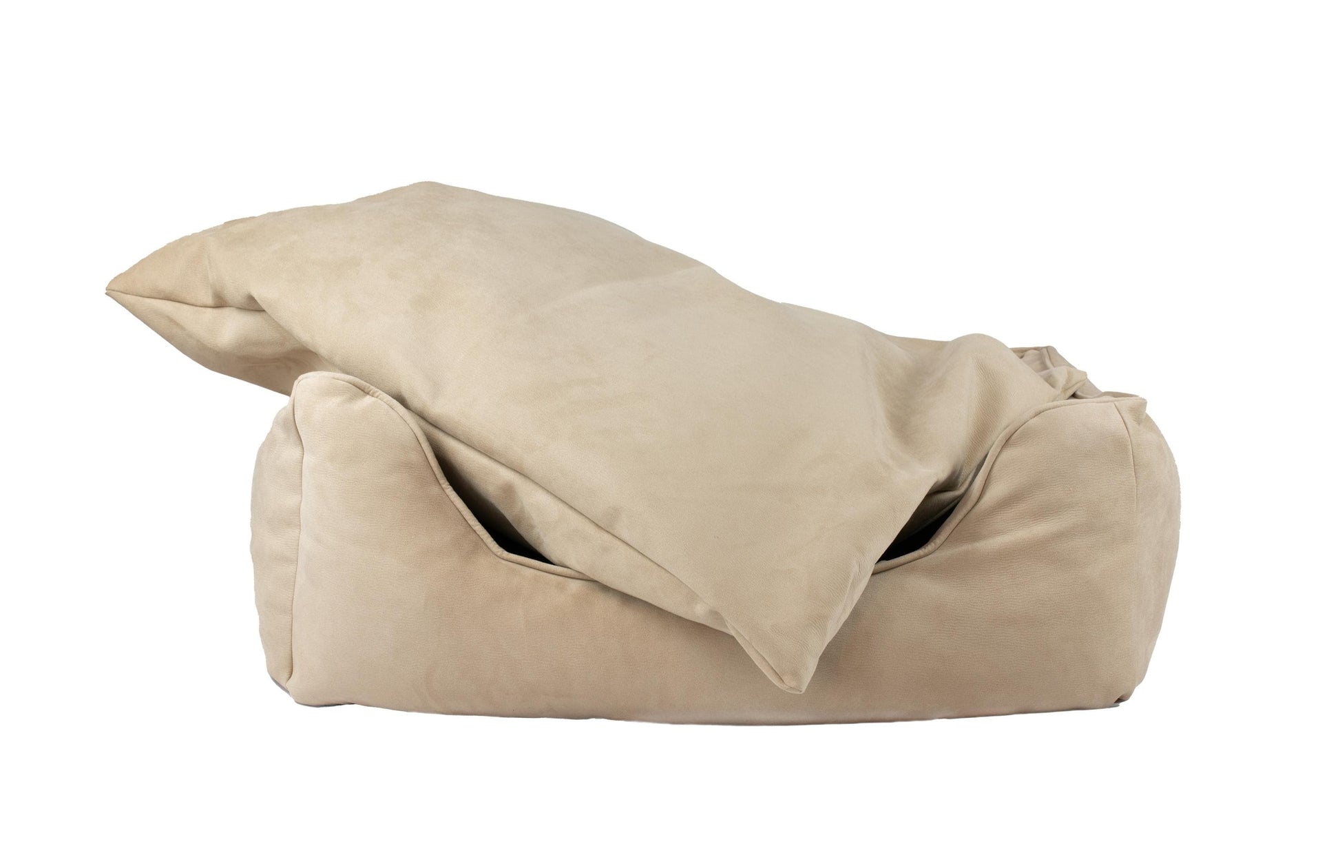 Bjørnfjell Senja Hundebett – 60 × 80 × 25 cm, Polyester/Baumwolle, Abnehmbarer Bezug, Beige
