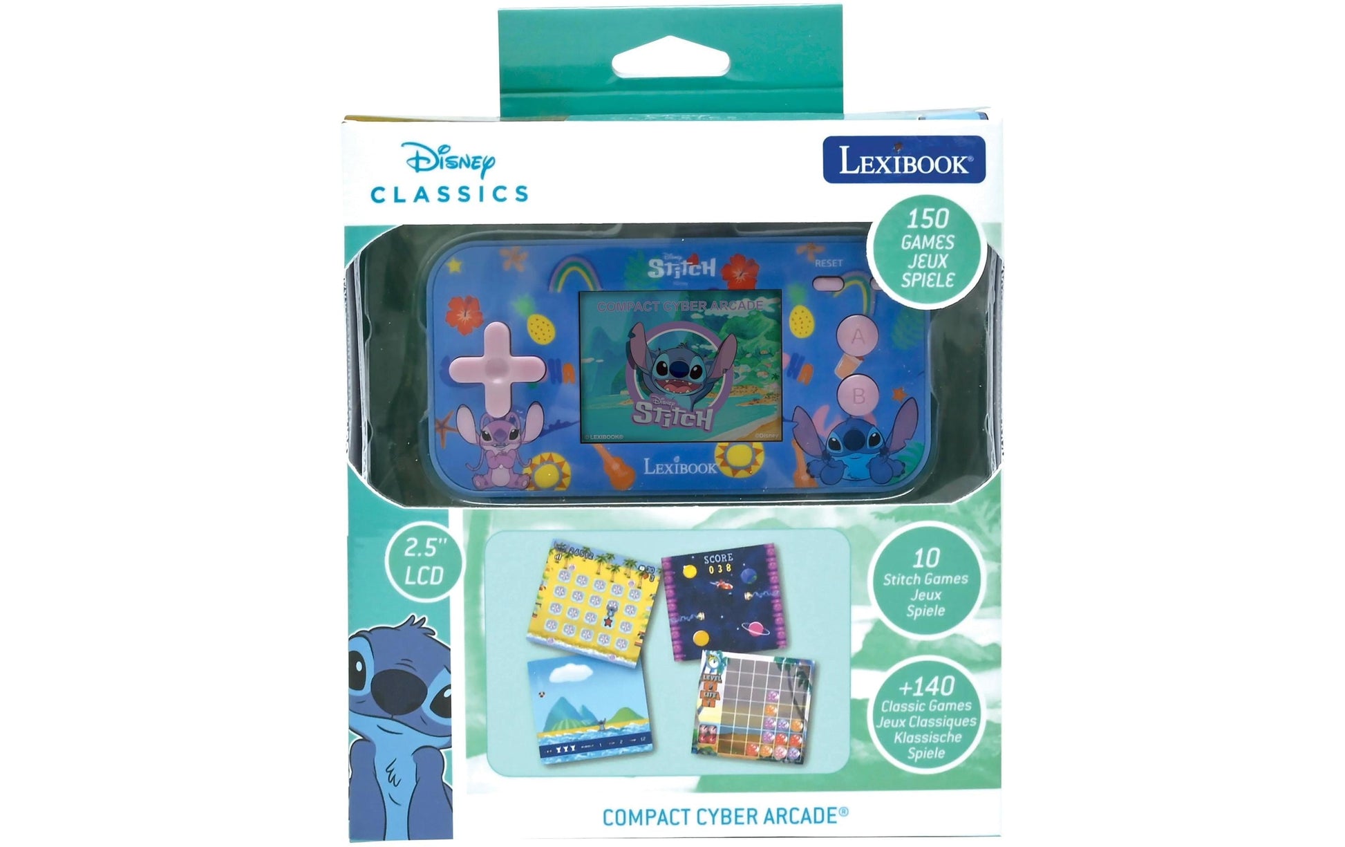 Lexibook Stitch Compact Cyber Arcade Spielzeug – 3 Batterien, ab 3 Jahren – Blau