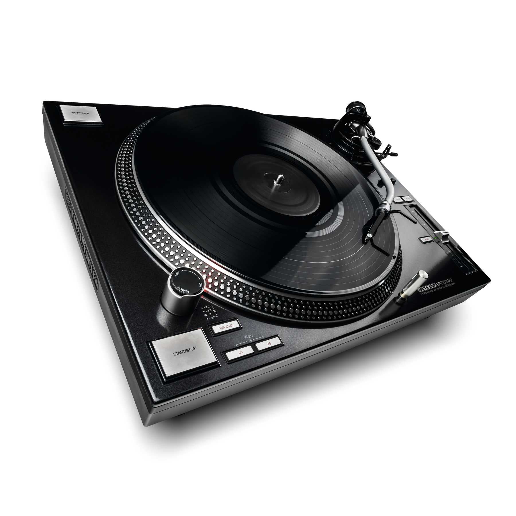 Reloop RP-7000 MKII – Plattenspieler (Direktantrieb, manuell), Phono-Vorverstärker, 33⅓/45/78 U/min – Schwarz