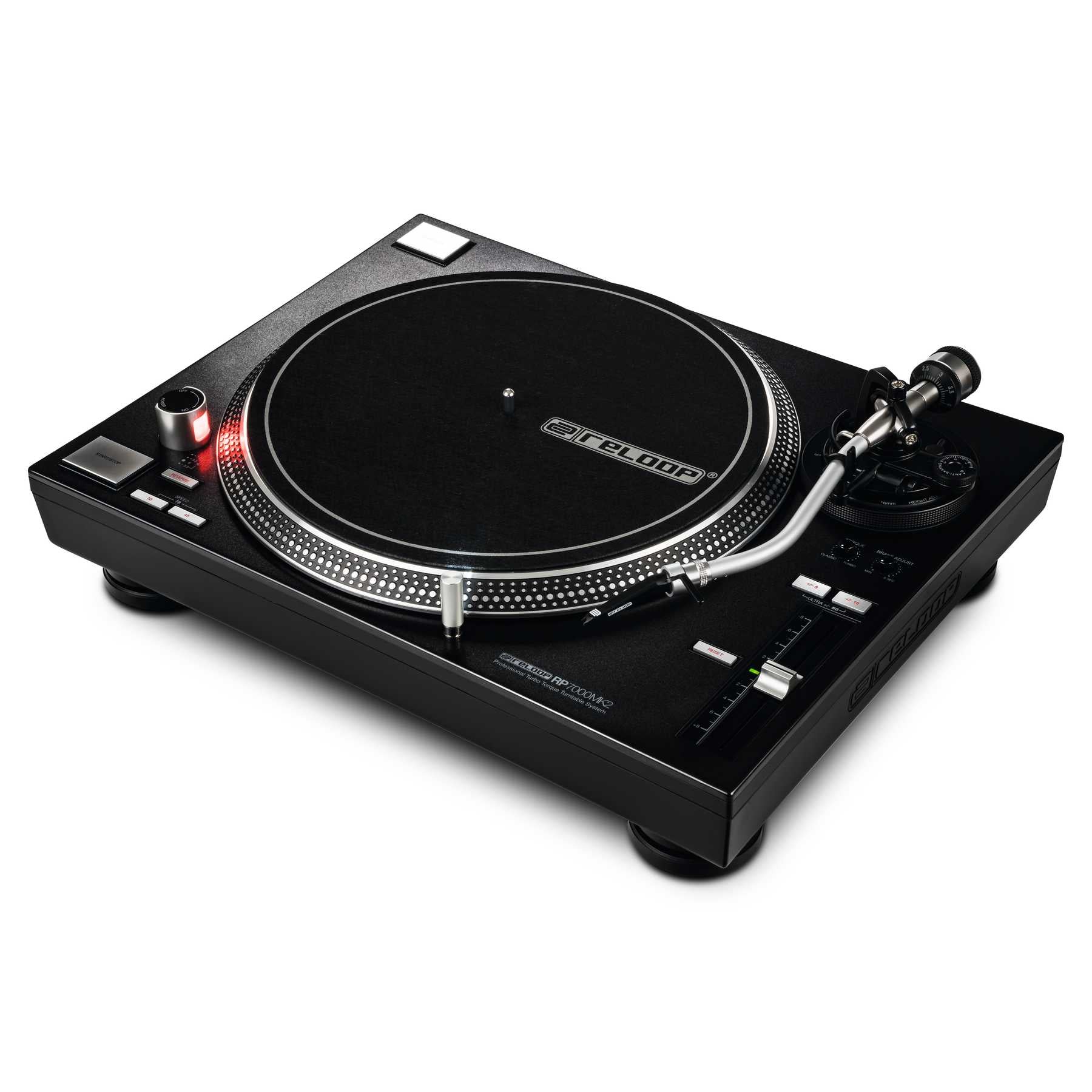 Reloop RP-7000 MKII – Plattenspieler (Direktantrieb, manuell), Phono-Vorverstärker, 33⅓/45/78 U/min – Schwarz