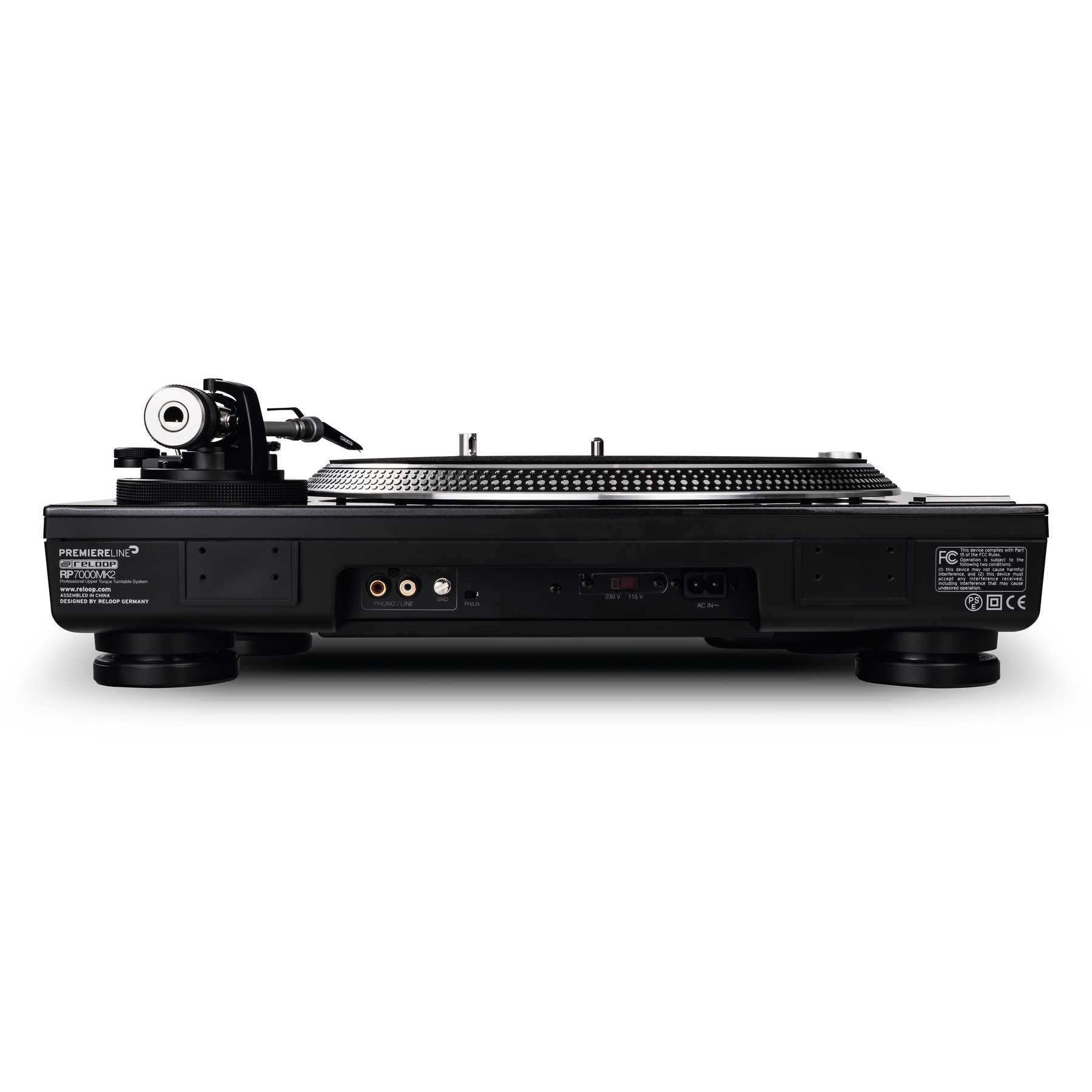 Reloop RP-7000 MKII – Plattenspieler (Direktantrieb, manuell), Phono-Vorverstärker, 33⅓/45/78 U/min – Schwarz