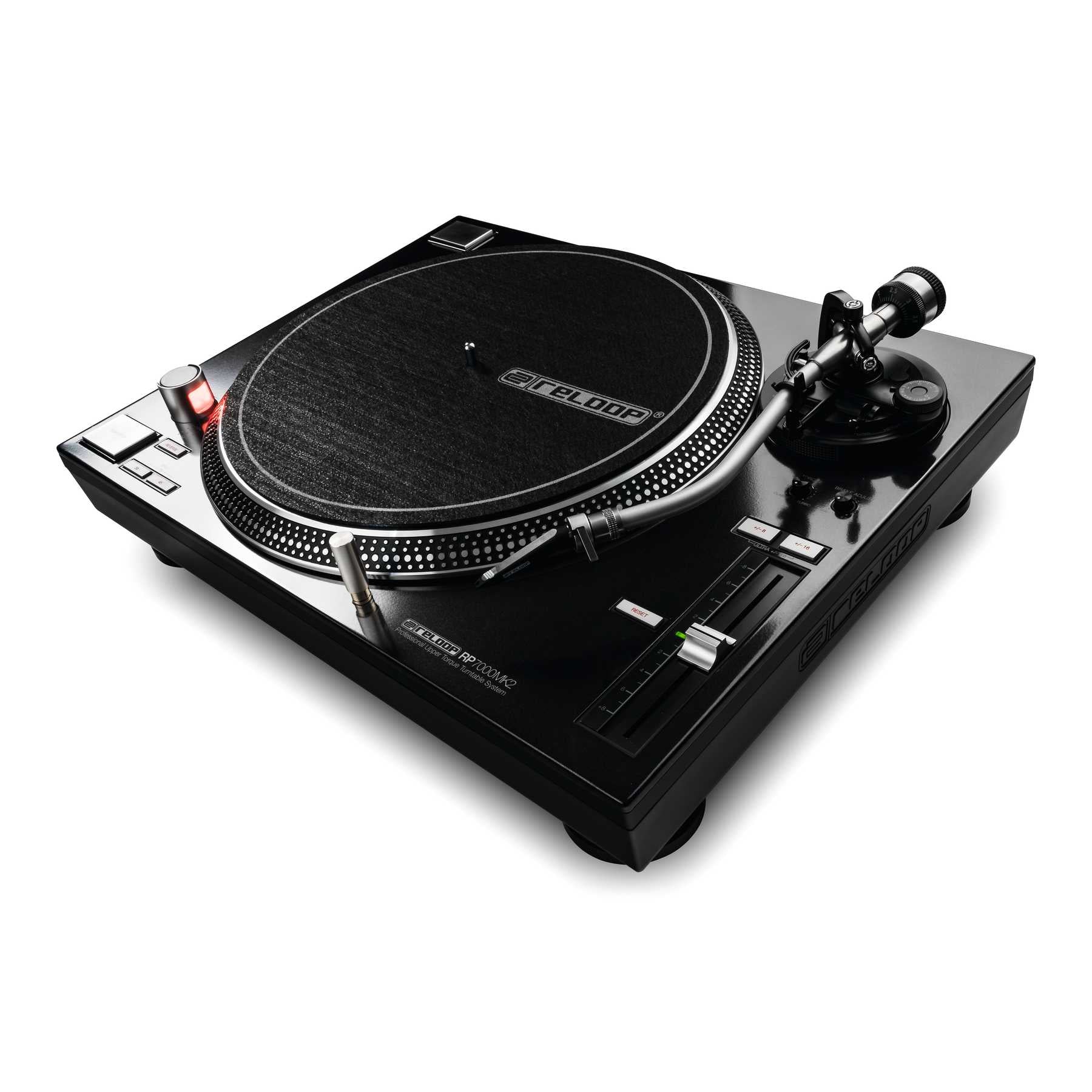 Reloop RP-7000 MKII – Plattenspieler (Direktantrieb, manuell), Phono-Vorverstärker, 33⅓/45/78 U/min – Schwarz