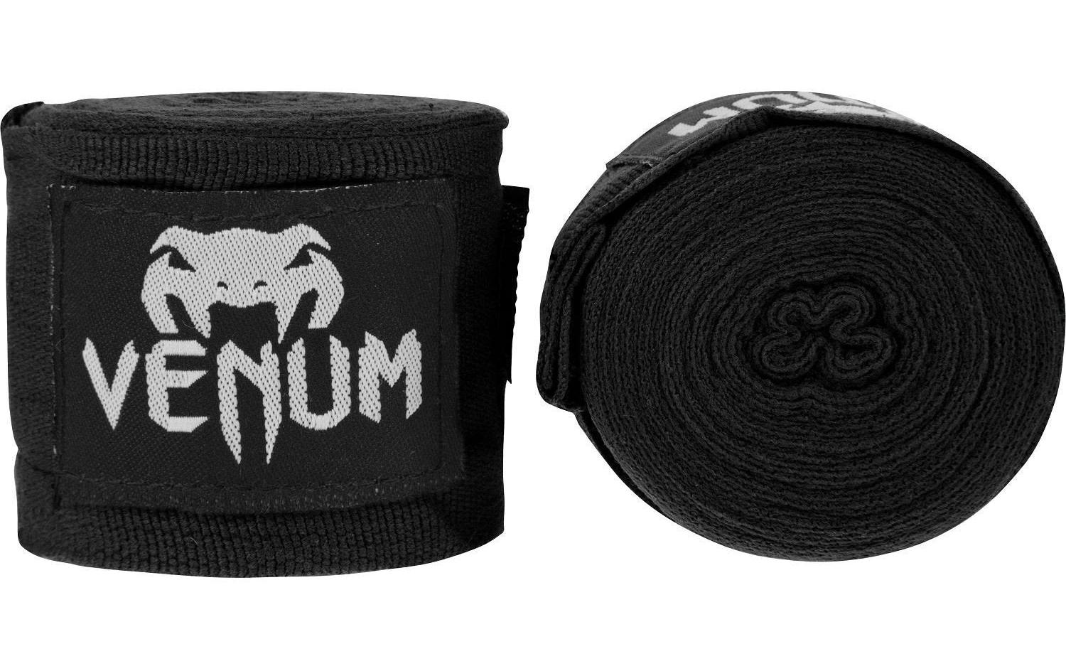 Venum Kontact Boxbandagen – 4,5 m, 2 Stück – Baumwolle, Schwarz