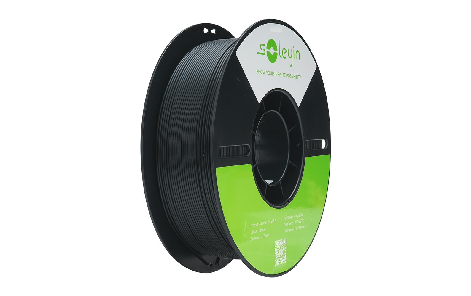 Creality 3D-Drucker-Filament Soleyin Ultra PLA 1,75 mm Schwarz, 1 kg