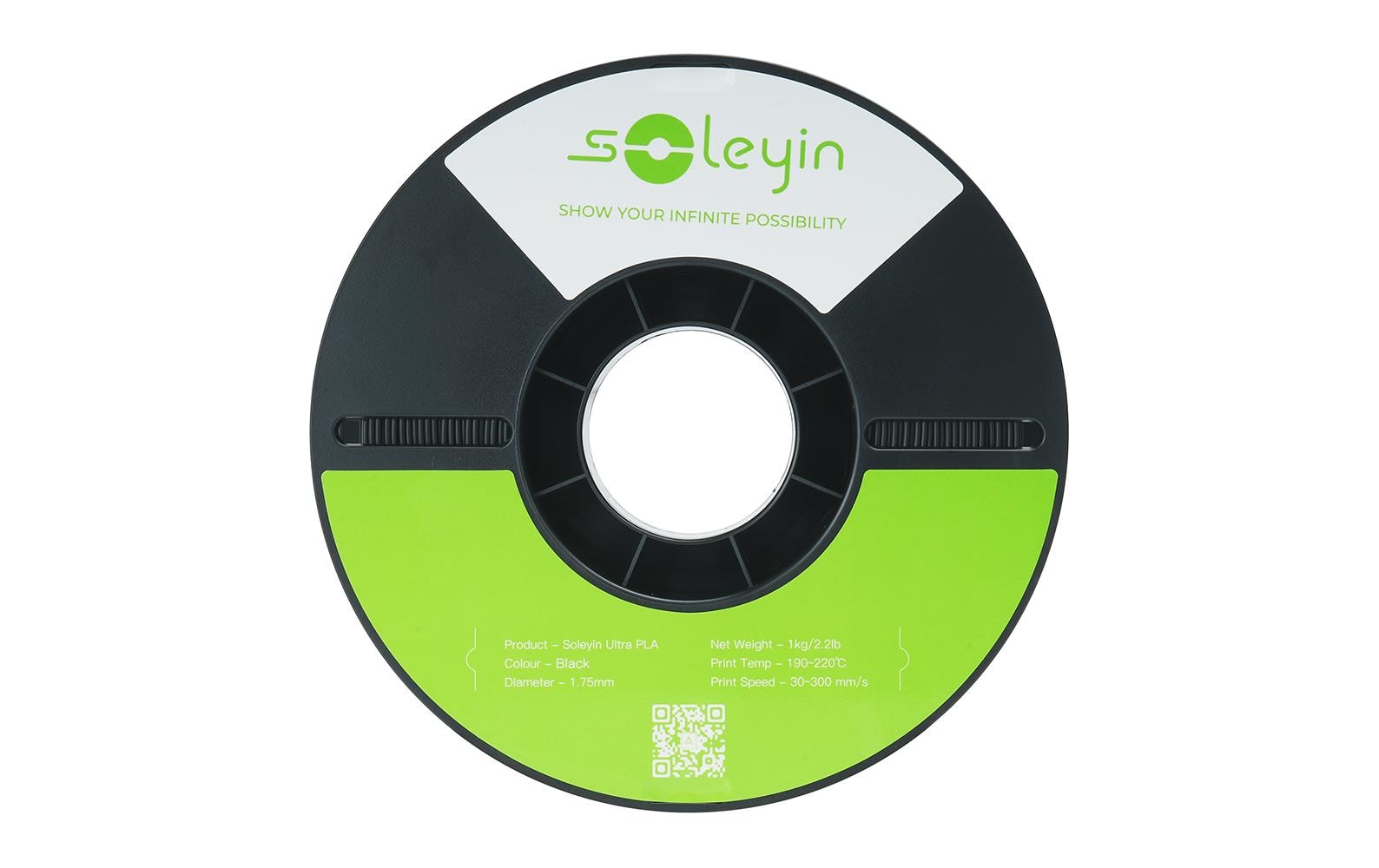 Creality 3D-Drucker-Filament Soleyin Ultra PLA 1,75 mm Schwarz, 1 kg
