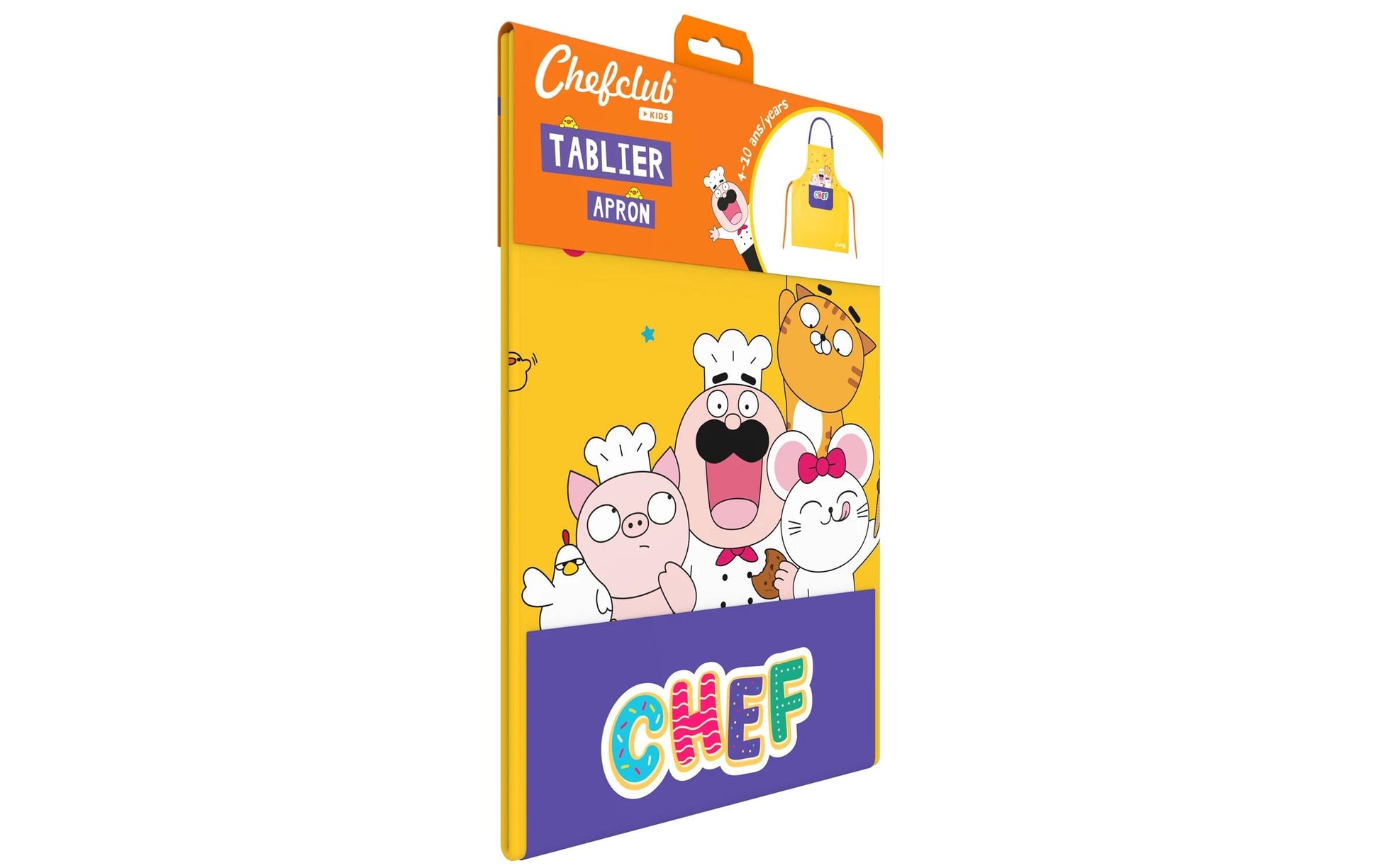 Chefclub Schürze zum Kochen – Baumwolle, Einheitsgrösse, Gelb