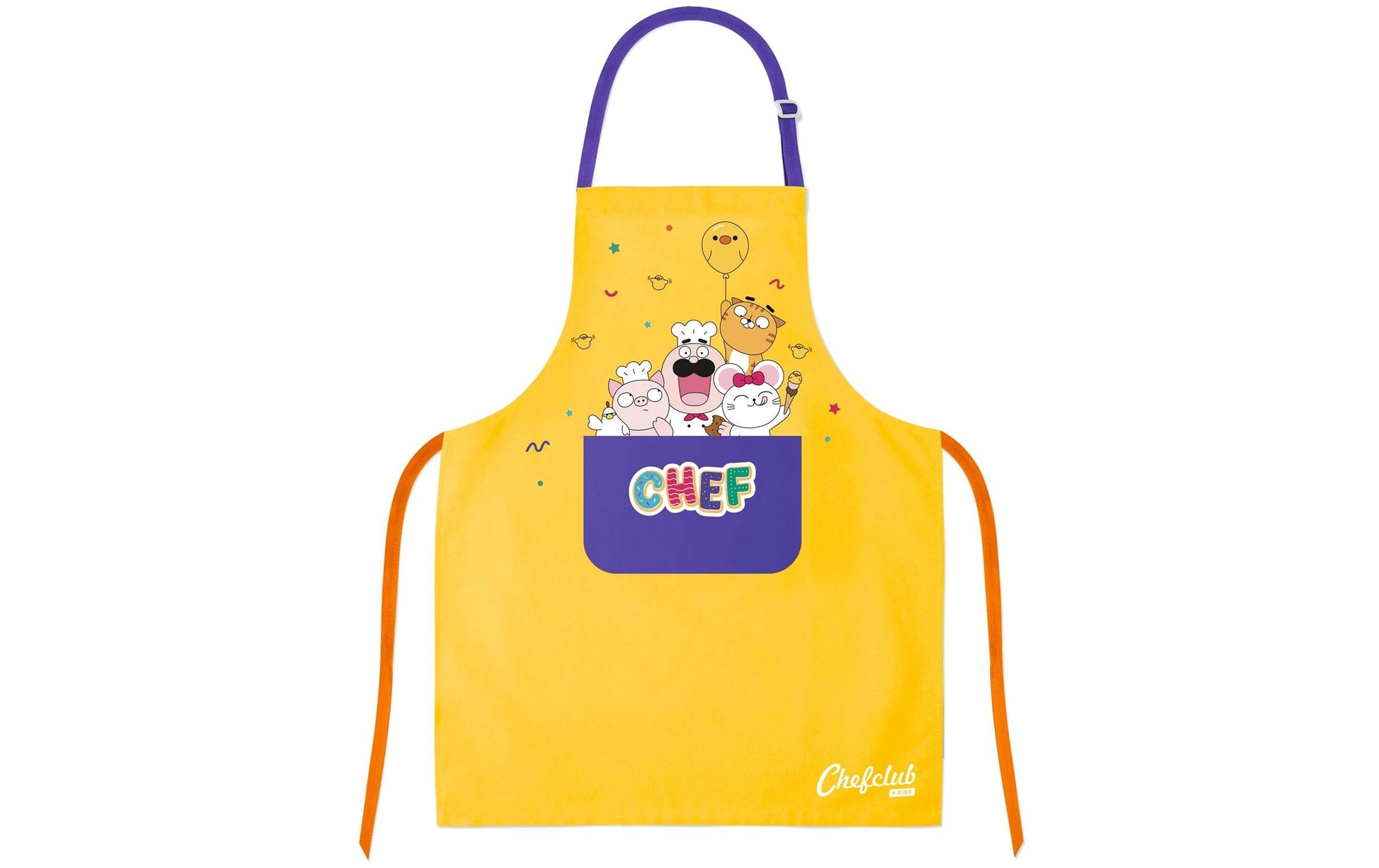 Chefclub Schürze zum Kochen – Baumwolle, Einheitsgrösse, Gelb