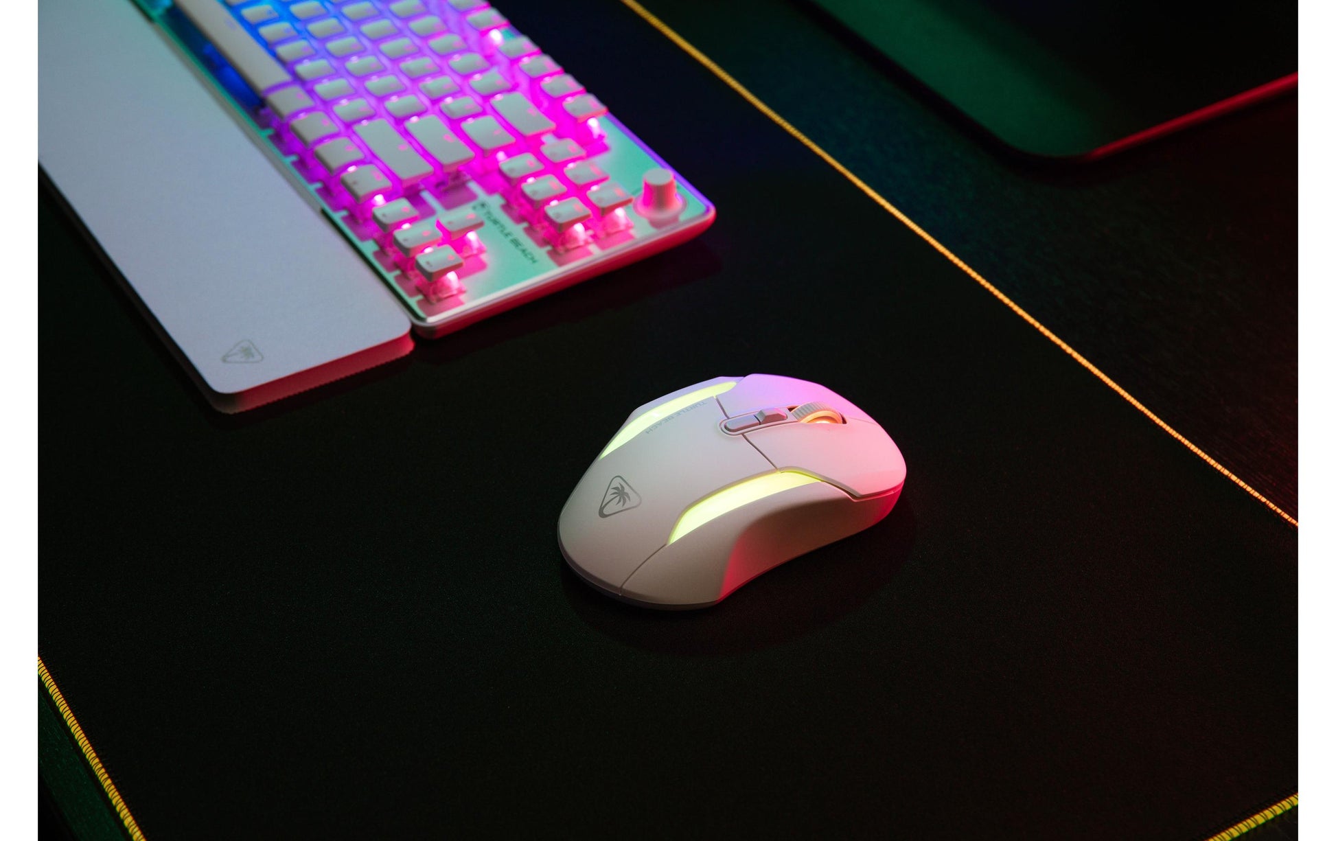 Turtle Beach Kone II Air Gaming-Maus – kabellos, 1'000 Hz, 7 Tasten, für Rechtshänder, RGB-Beleuchtung, weiss