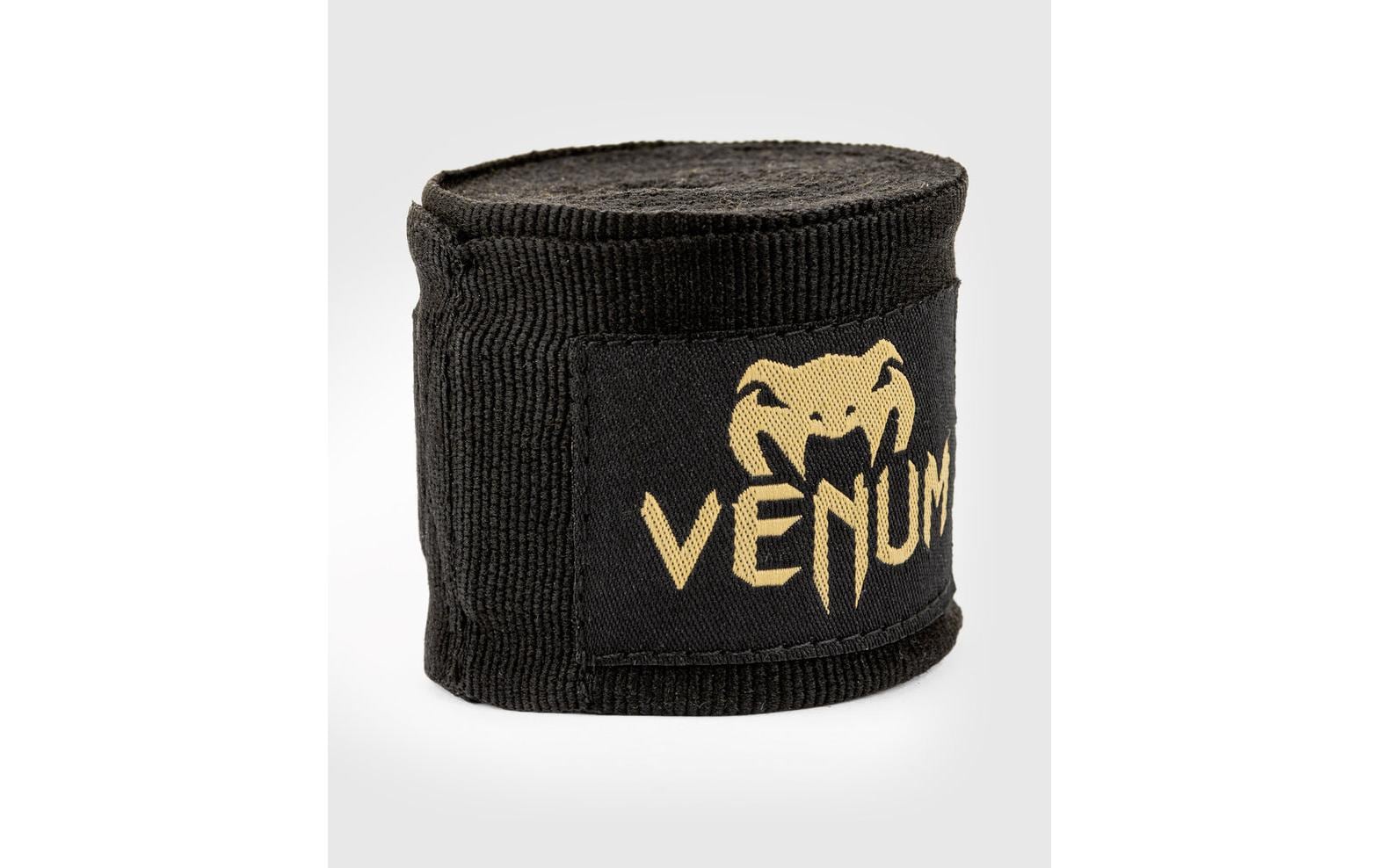 Venum Boxbandagen Kontact – 2,5 m, 2 Stück – Baumwolle – Schwarz/Gold, Waschbar bei 30 °C