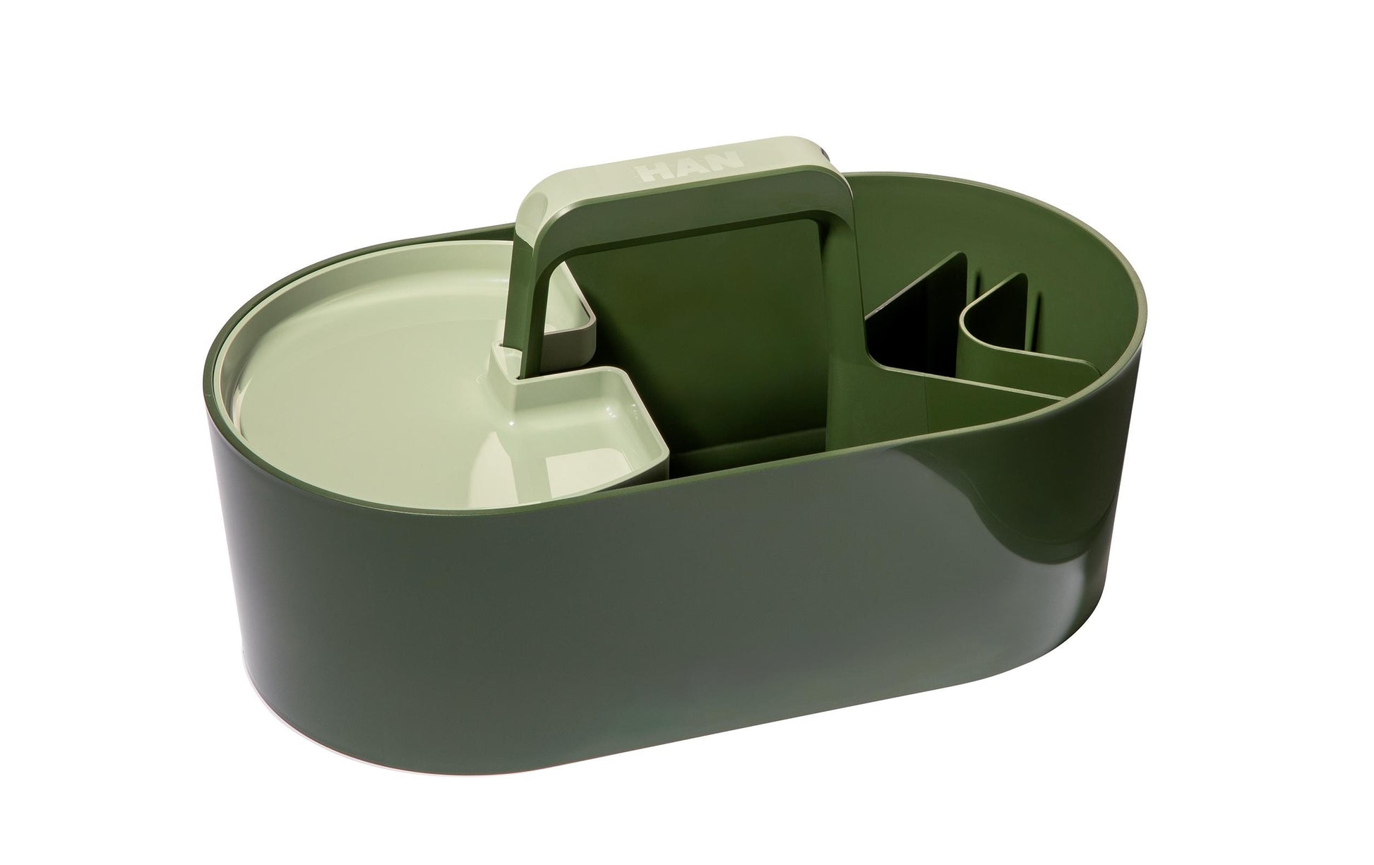 HAN Werkzeugkasten LOFT 1200-12 Aufbewahrungsbox – 10,5 l, mit Trennelement, grün, ABS, B 330 × H 175 × T 180 mm