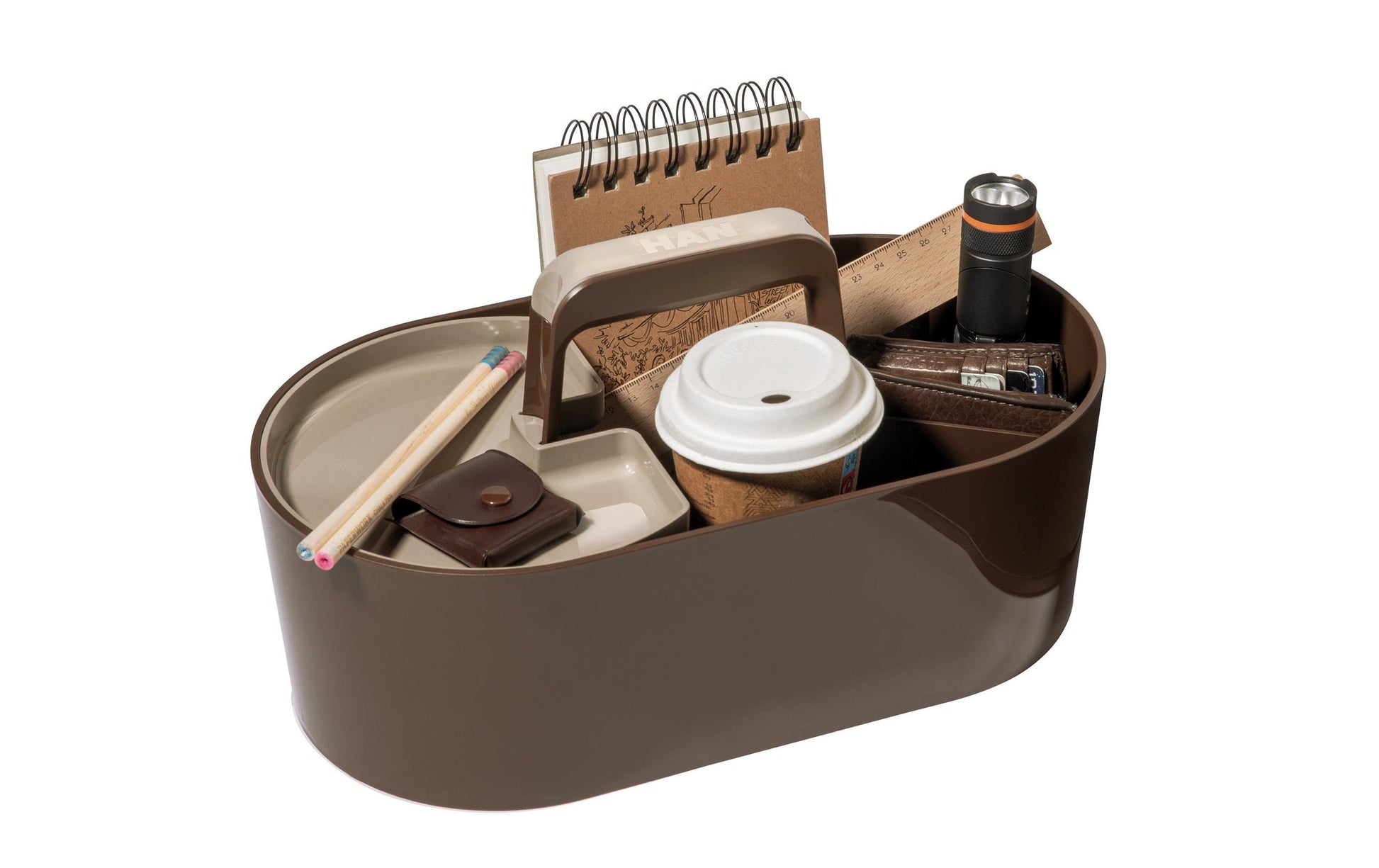 HAN Werkzeugkasten LOFT 1200-12 Aufbewahrungsbox – 10,5 l, braun, B 330 × H 175 × T 180 mm