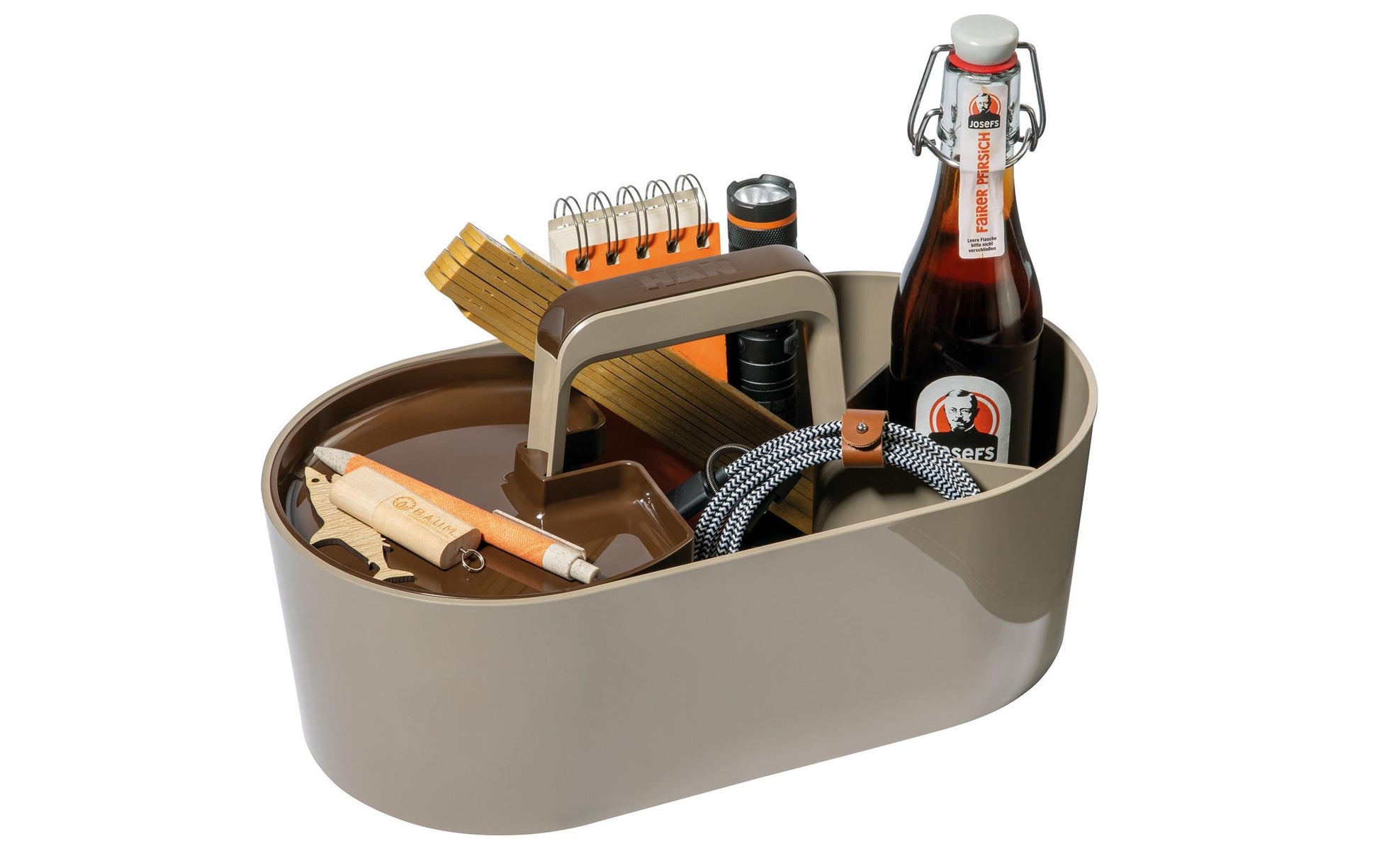 HAN LOFT 1200-12 Aufbewahrungsbox – 10,5 l, mit Trennelement, sandbraun, ABS, B 340 × H 188 × T 187 mm